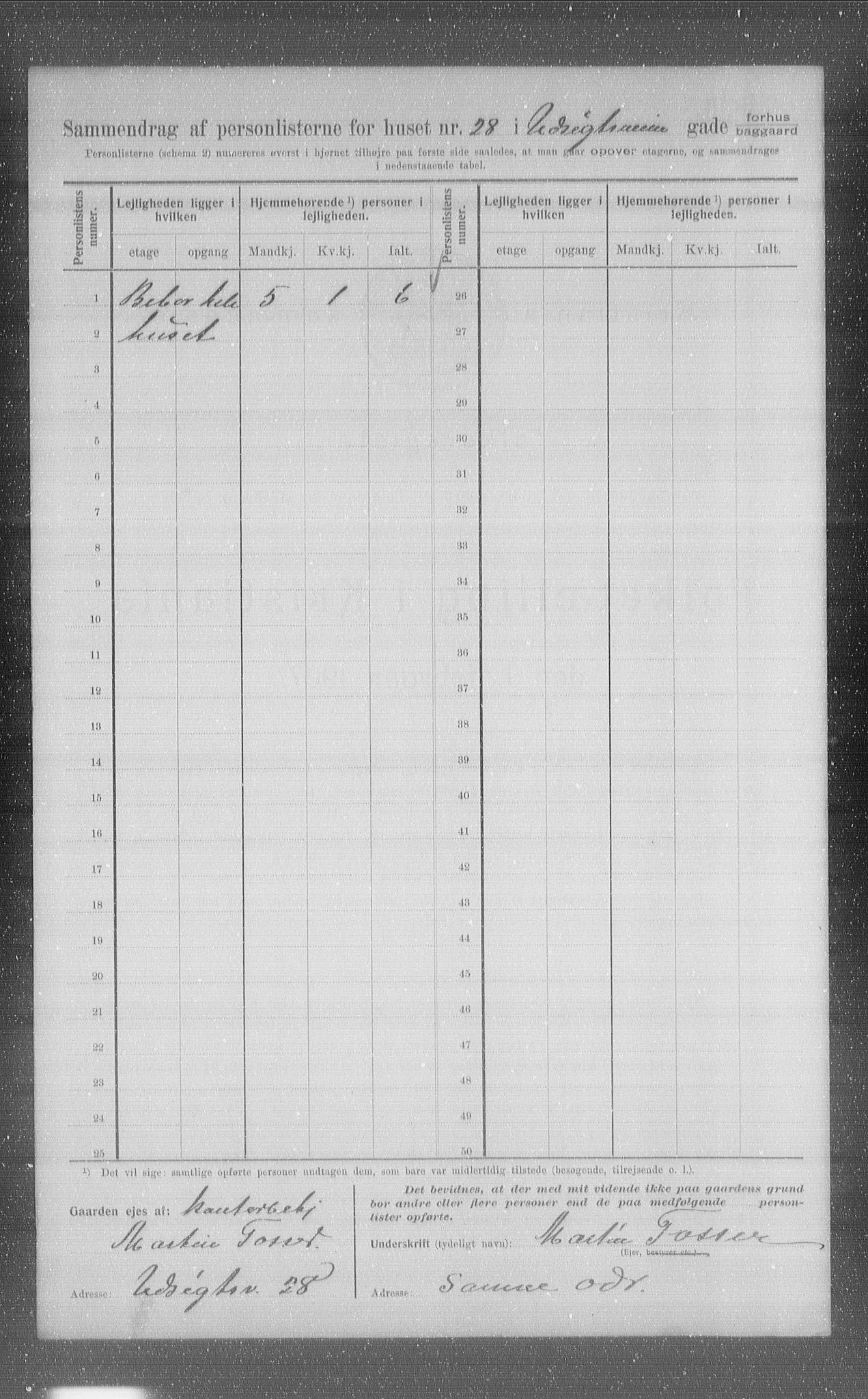 OBA, Municipal Census 1907 for Kristiania, 1907, p. 61742