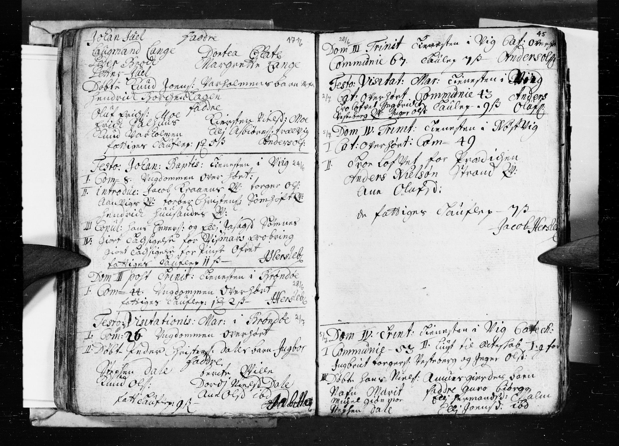 Ministerialprotokoller, klokkerbøker og fødselsregistre - Nordland, AV/SAT-A-1459/813/L0193: Parish register (official) no. 813A03, 1714-1724, p. 45