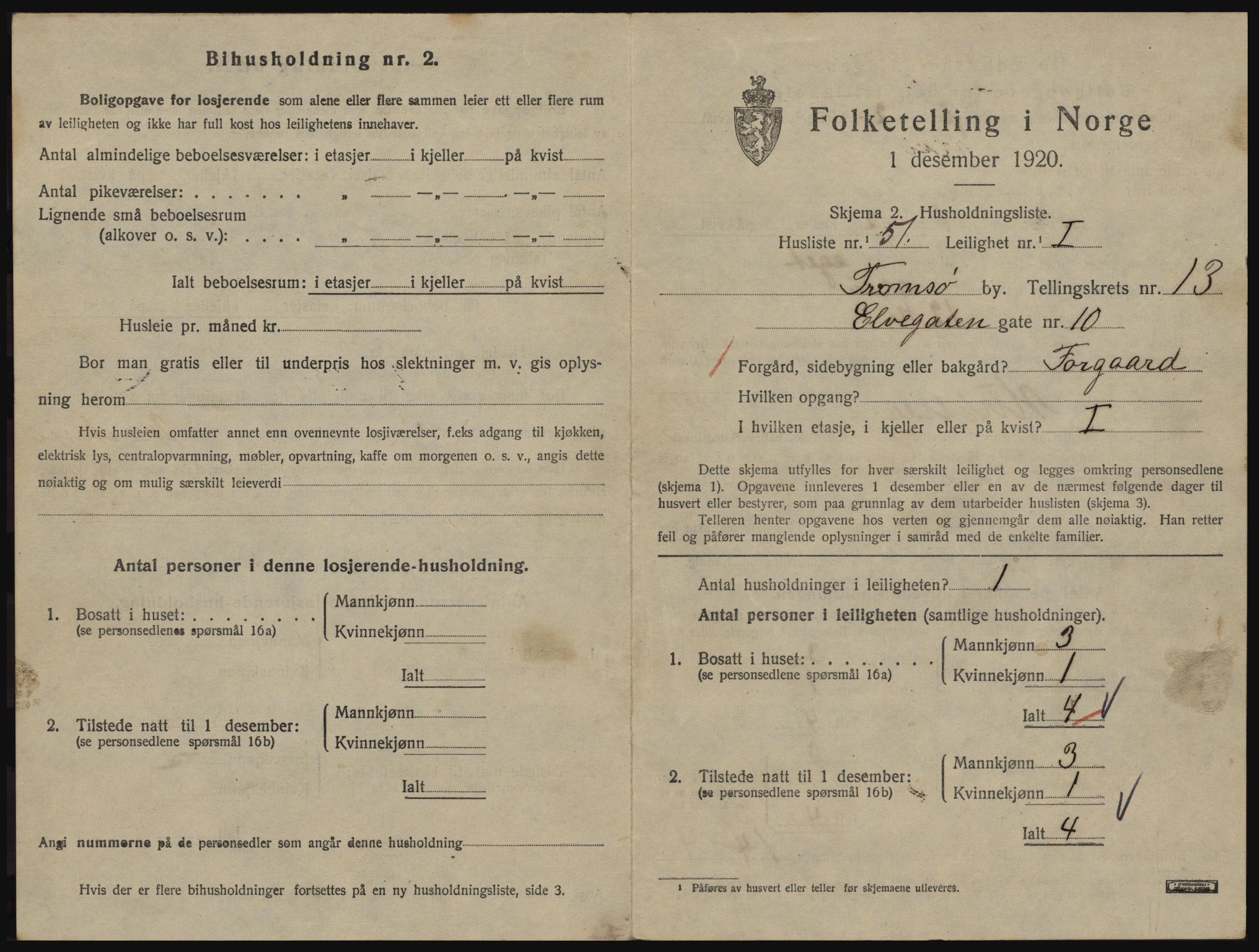 SATØ, 1920 census for Tromsø, 1920, p. 6455