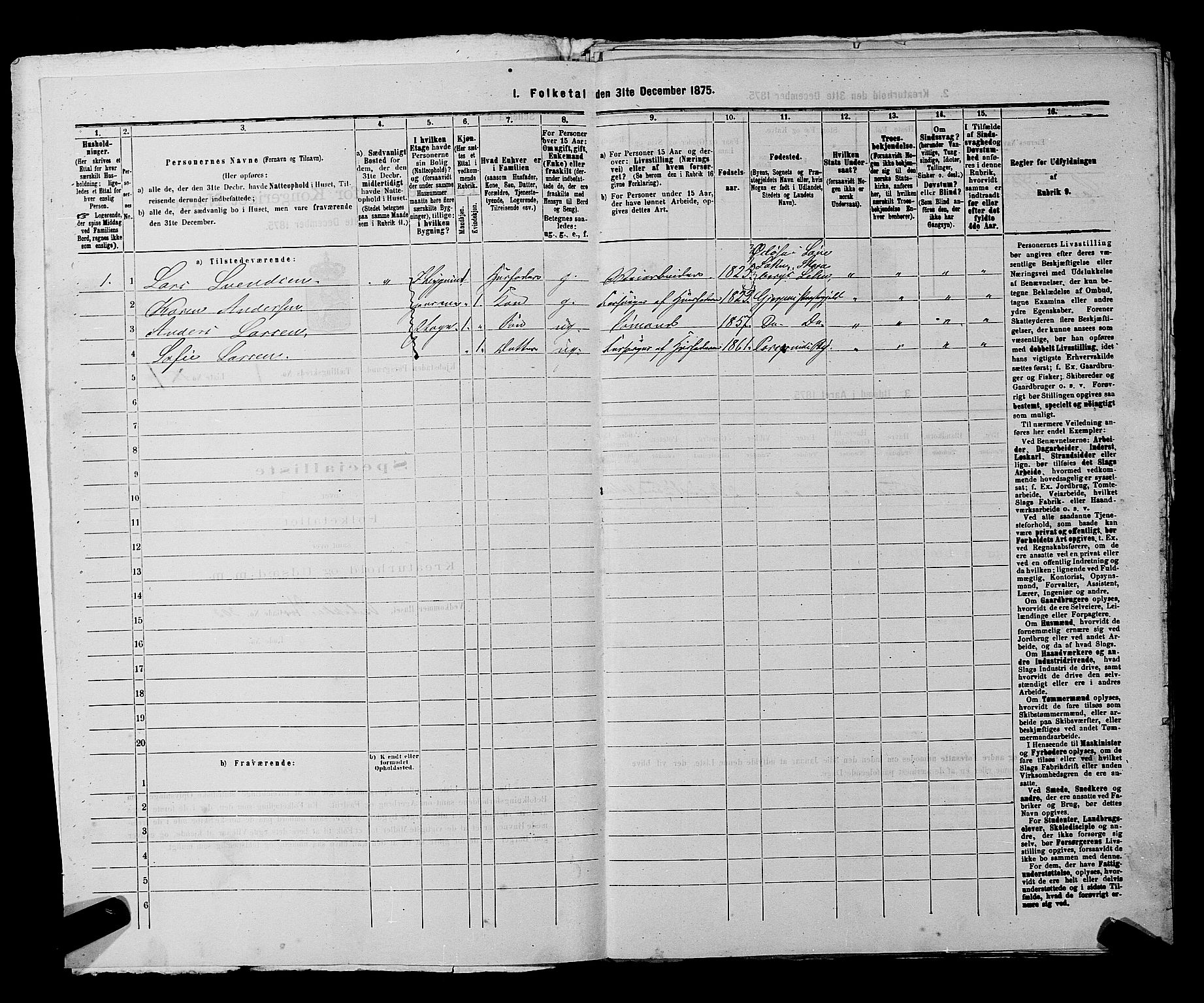 SAKO, 1875 census for 0805P Porsgrunn, 1875, p. 32