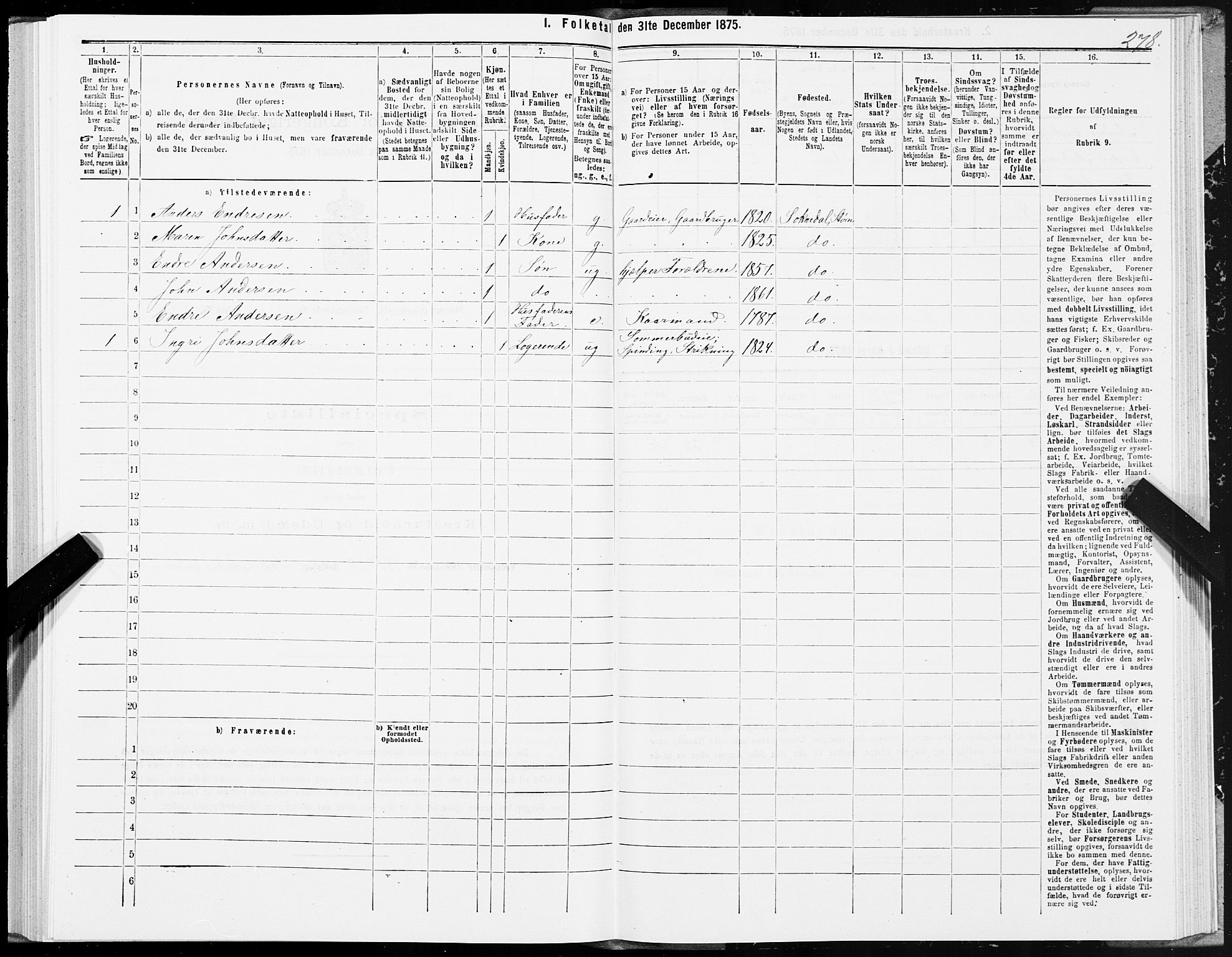 SAT, 1875 census for 1648P Støren, 1875, p. 8278