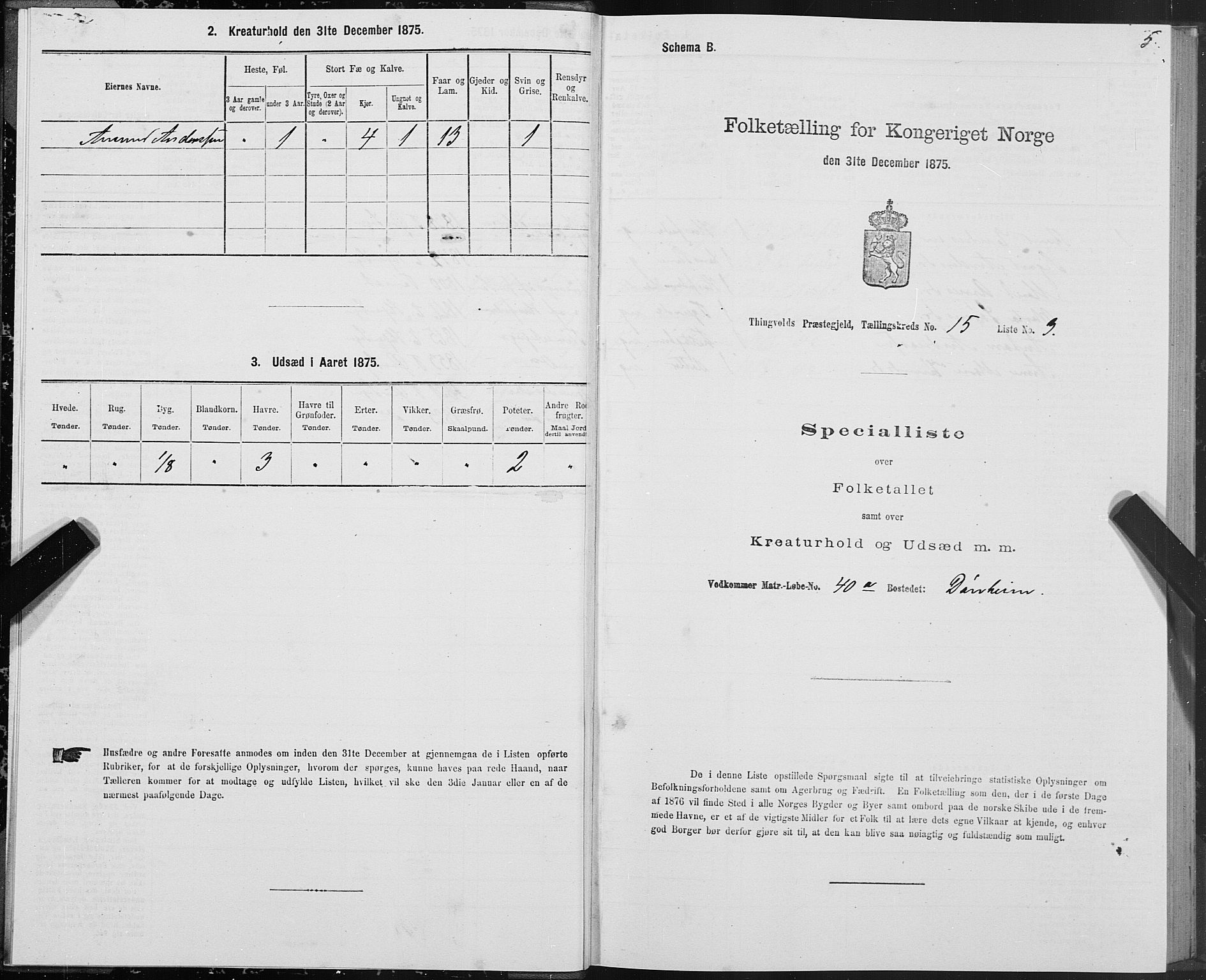 SAT, 1875 census for 1560P Tingvoll, 1875, p. 6005