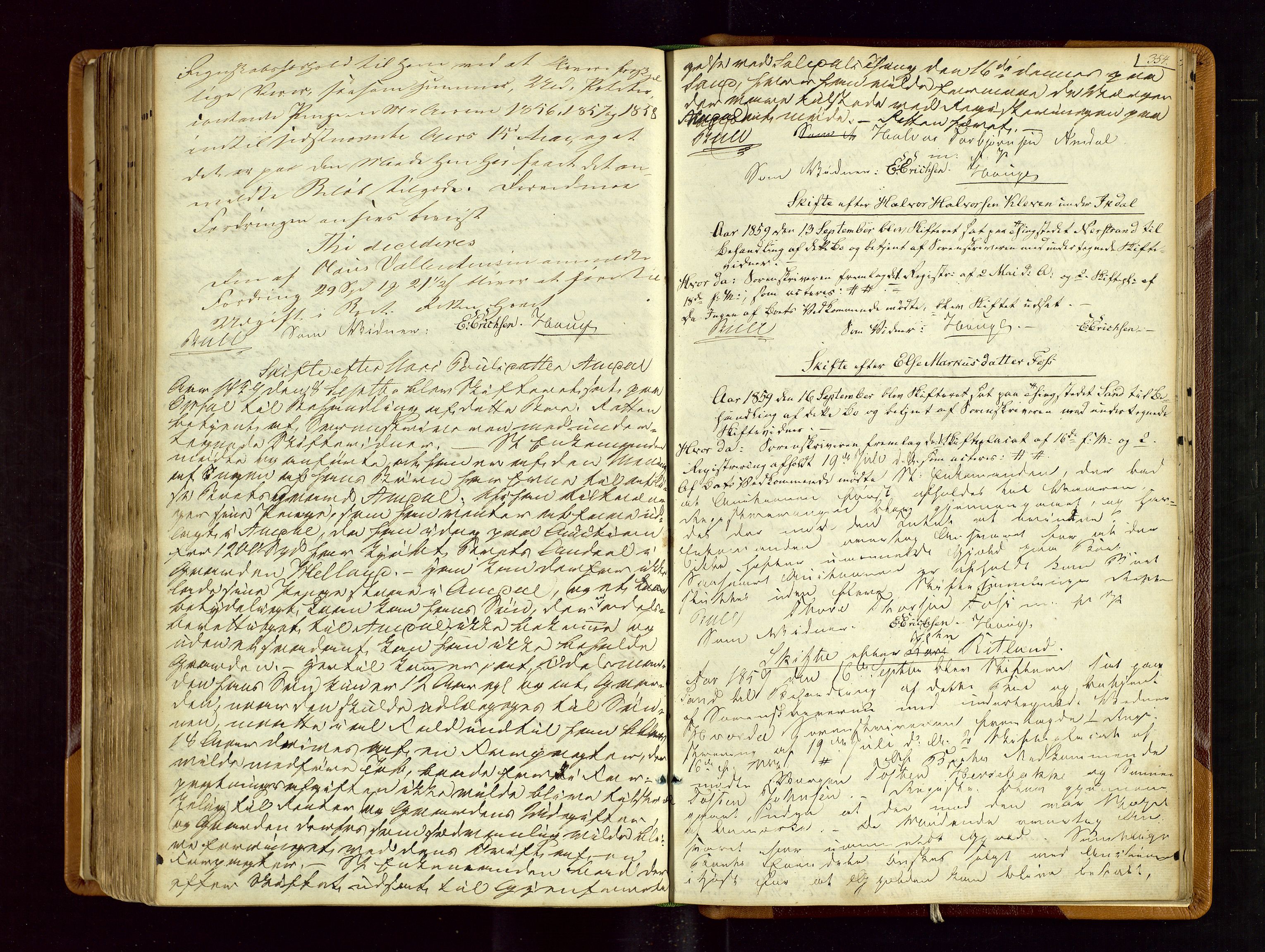 Ryfylke tingrett, AV/SAST-A-100055/001/IV/IVF/L0001: Skifteforhandlingsprotokoll A 1, 1844-1862, p. 354
