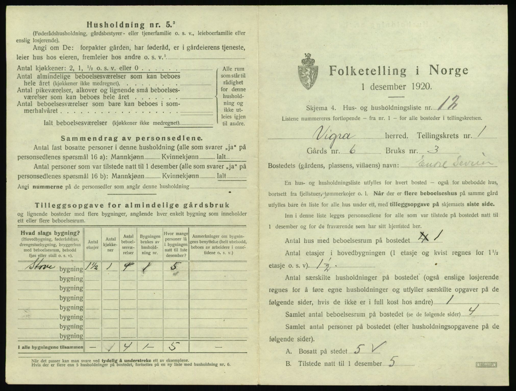 SAT, 1920 census for Vigra, 1920, p. 44