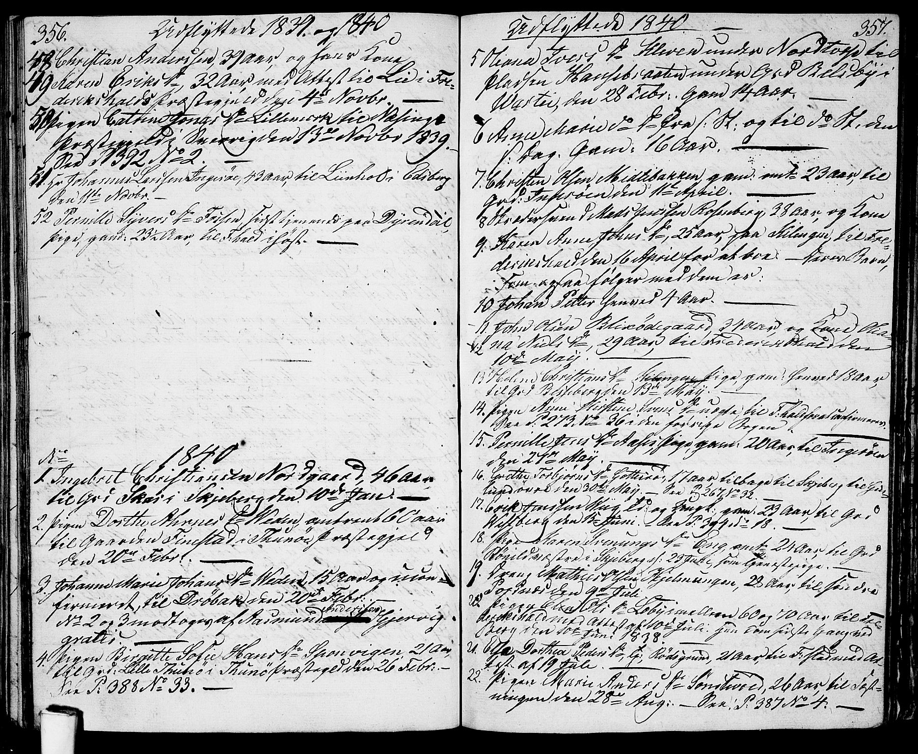 Berg prestekontor Kirkebøker, AV/SAO-A-10902/G/Ga/L0002: Parish register (copy) no. I 2, 1832-1844, p. 356-357