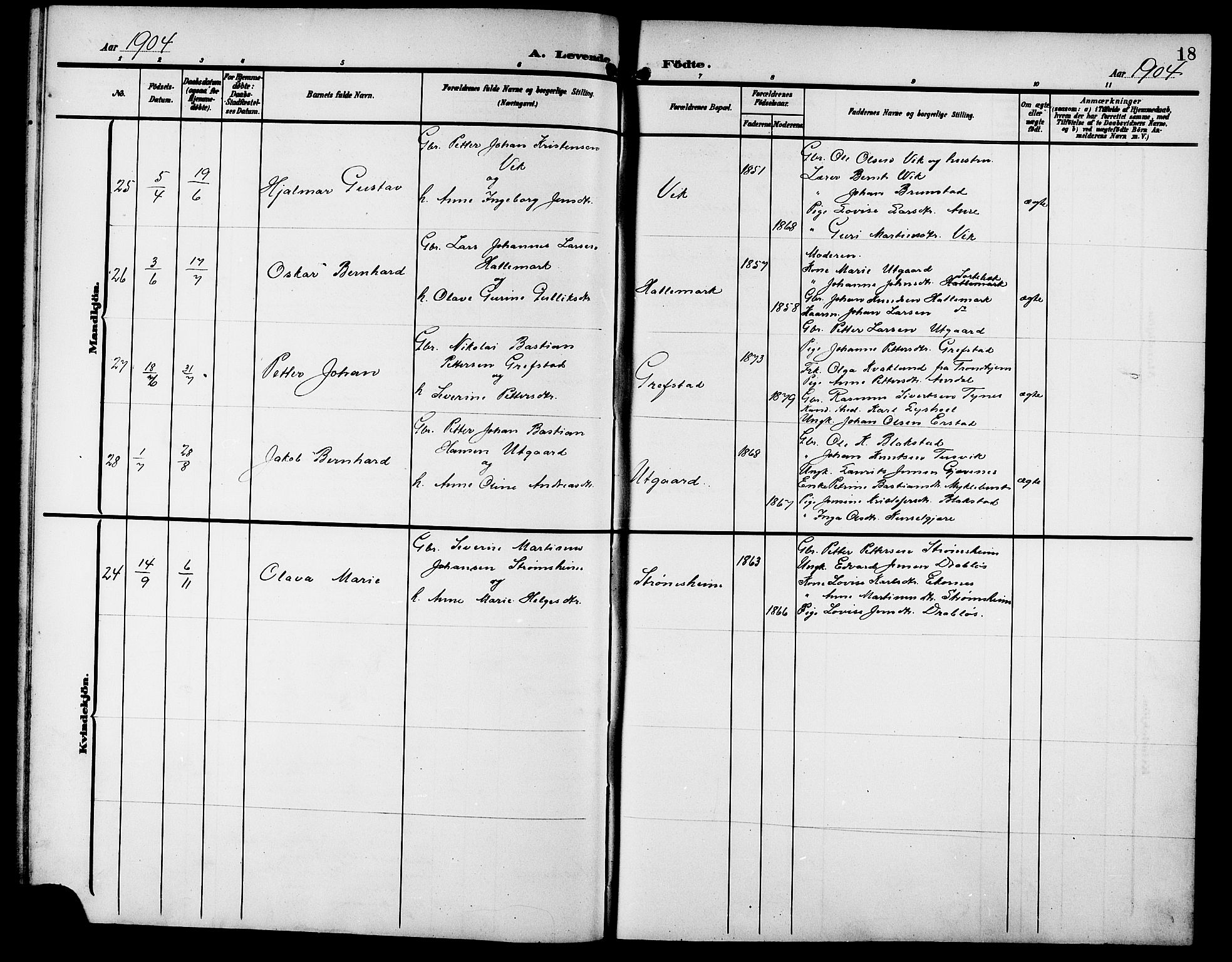 Ministerialprotokoller, klokkerbøker og fødselsregistre - Møre og Romsdal, AV/SAT-A-1454/523/L0341: Parish register (copy) no. 523C04, 1903-1916, p. 18