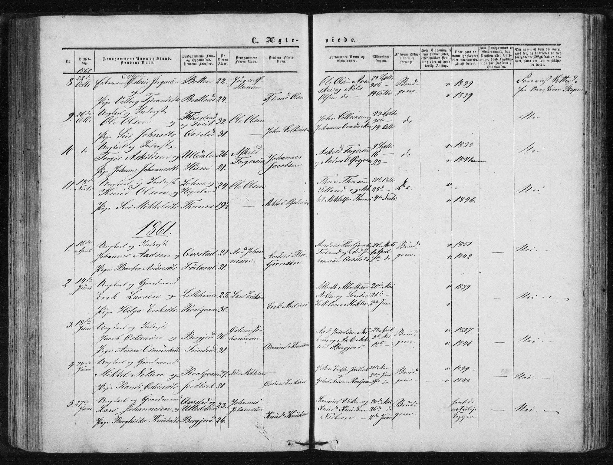 Suldal sokneprestkontor, AV/SAST-A-101845/01/IV/L0009: Parish register (official) no. A 9, 1854-1868