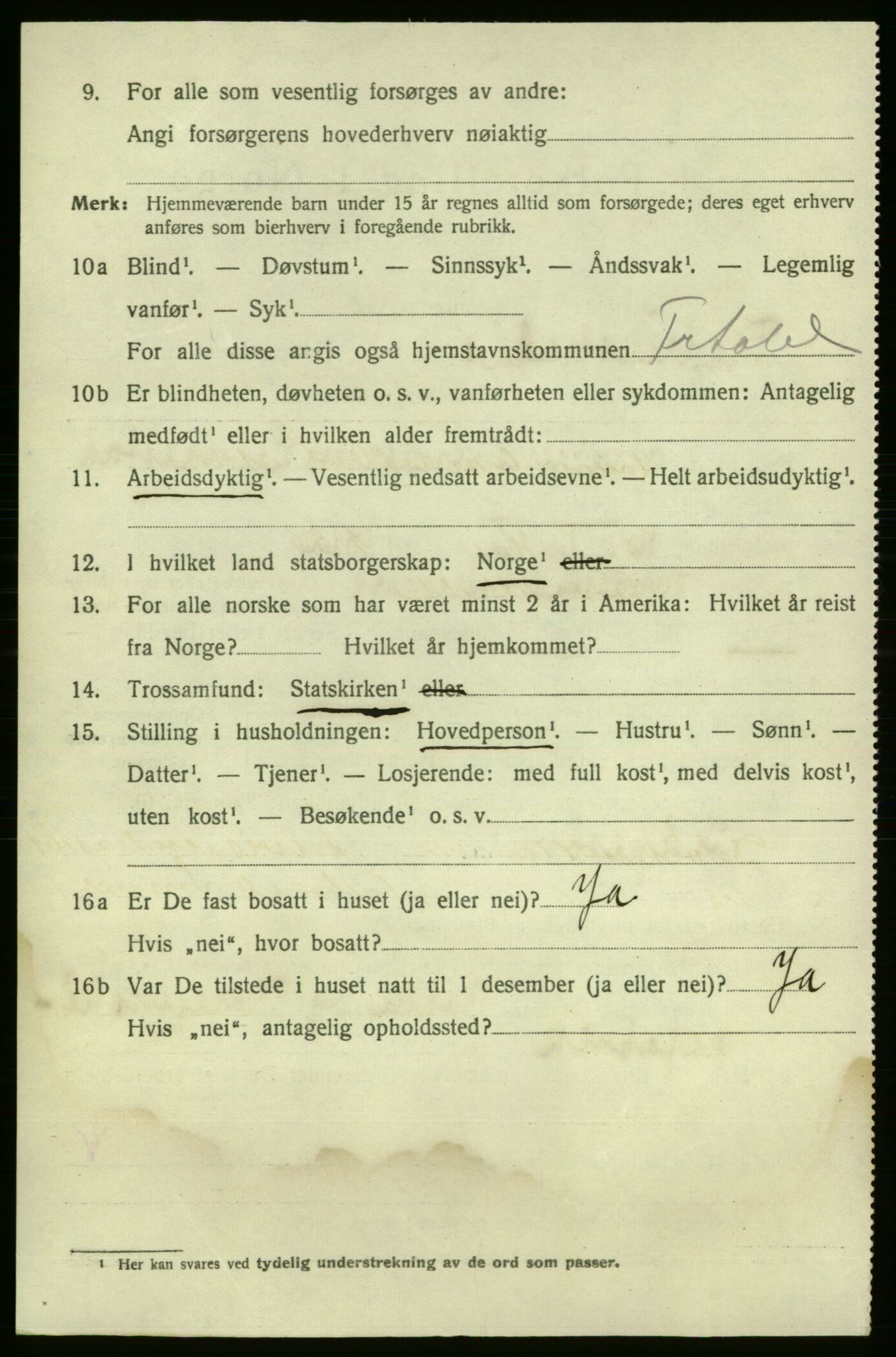 SAO, 1920 census for Fredrikshald, 1920, p. 19364
