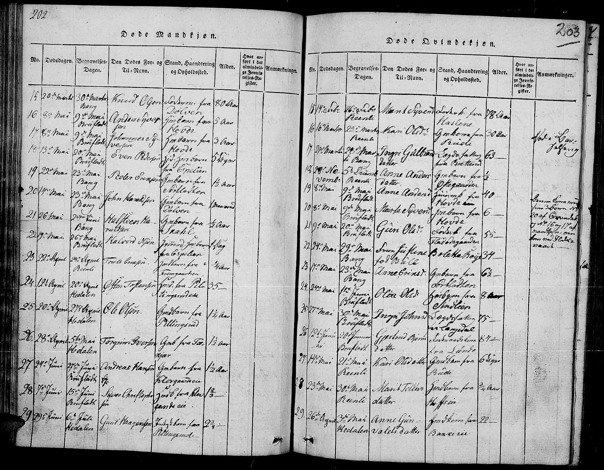 Sør-Aurdal prestekontor, SAH/PREST-128/H/Ha/Hab/L0002: Parish register (copy) no. 2, 1826-1840, p. 202-203