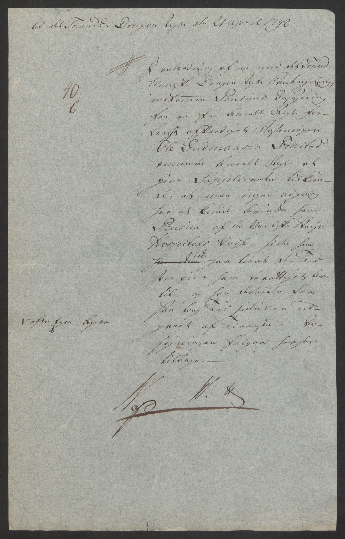 Forsvaret, Den norske kvesthuskasse/krigshospitalkasse, AV/RA-RAFA-1887/F/Fa/L0008: Konsepter, 1790-1793, p. 798