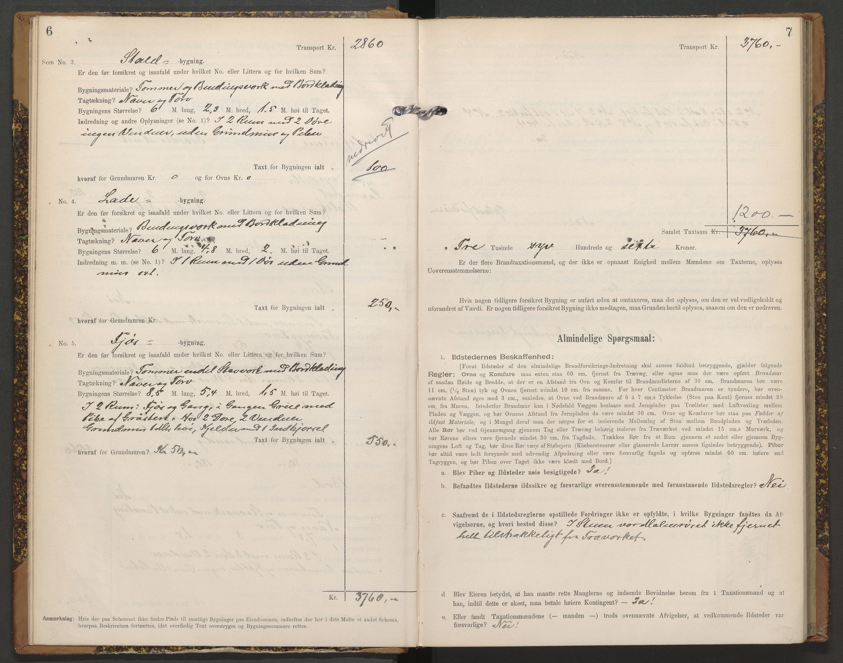 Lensmannen i Balsfjord, AV/SATØ-S-0085/Hf/Hfb/L0173: Branntakstprotokoller 1873-1960. Med register, 1905-1909