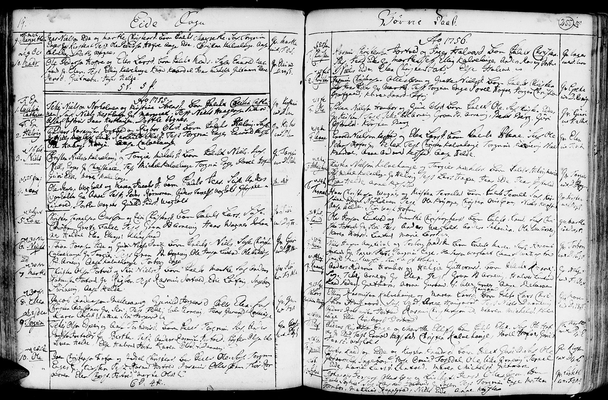 Hommedal sokneprestkontor, SAK/1111-0023/F/Fa/Fab/L0002: Parish register (official) no. A 2 /2, 1740-1823, p. 255