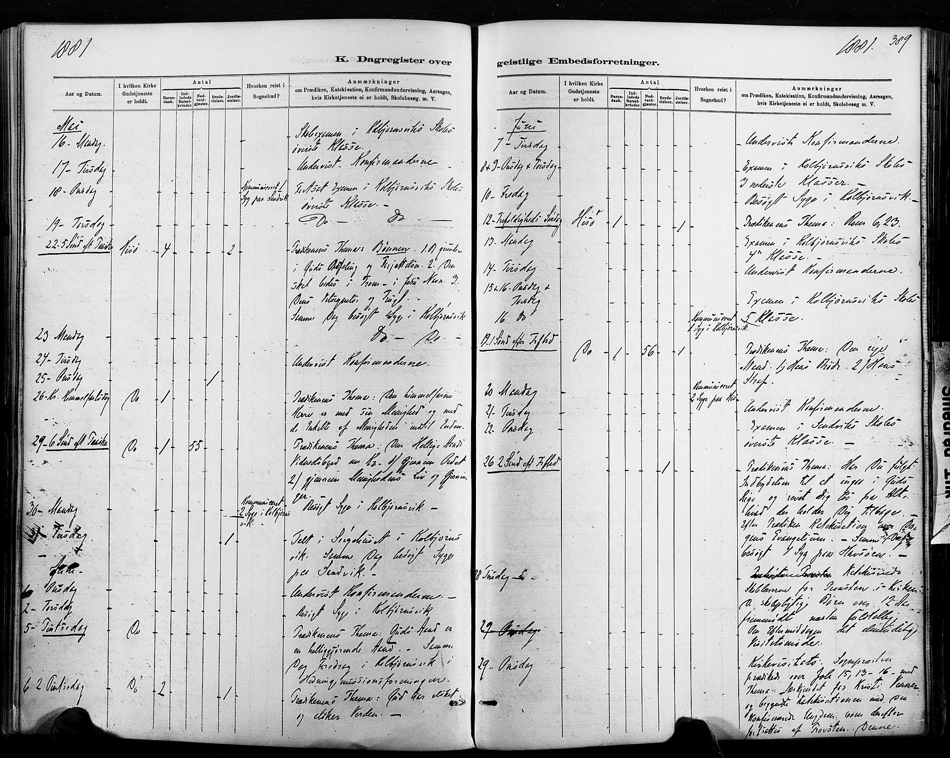 Hisøy sokneprestkontor, AV/SAK-1111-0020/F/Fa/L0003: Parish register (official) no. A 3, 1881-1894, p. 389