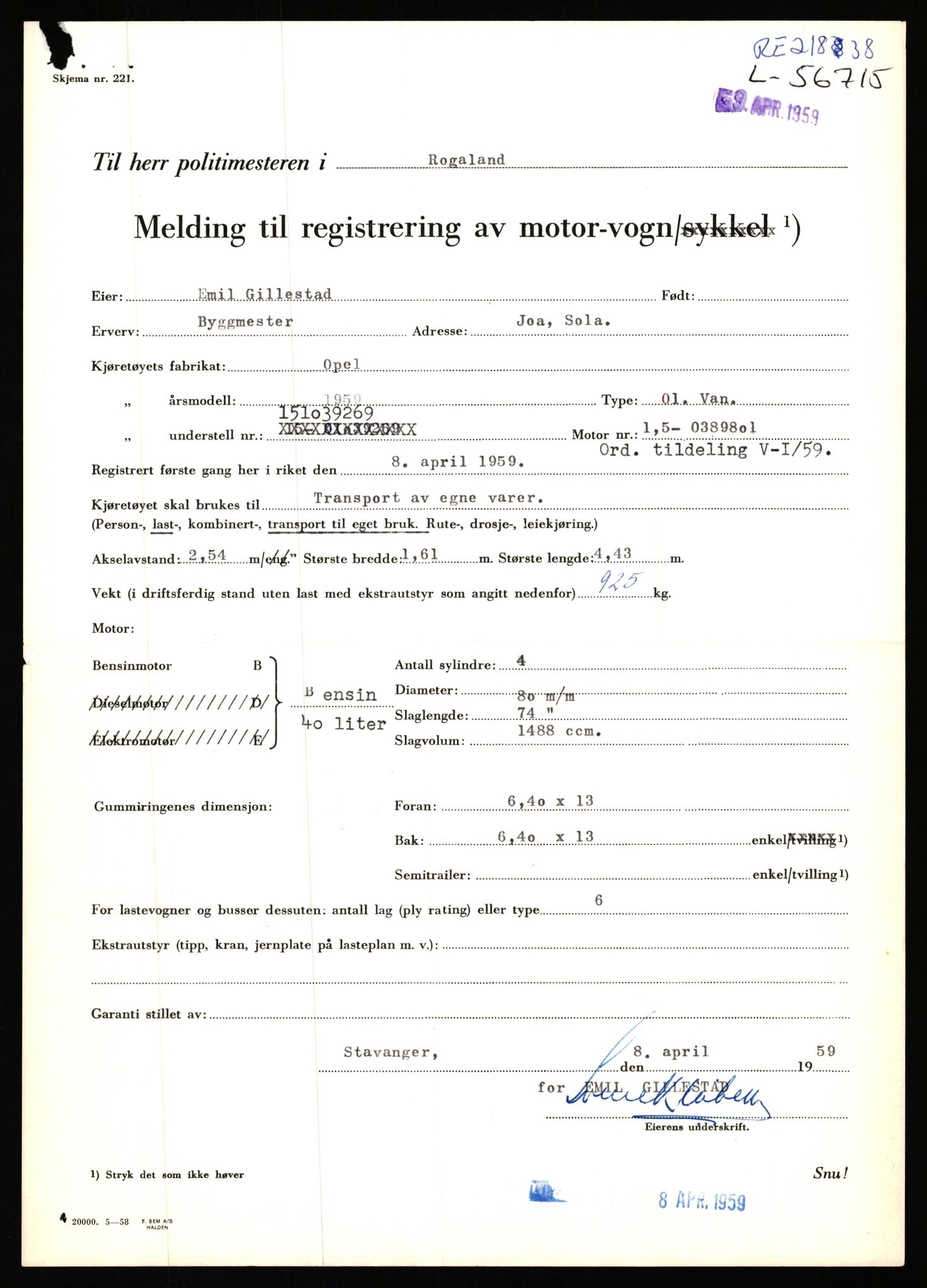 Stavanger trafikkstasjon, AV/SAST-A-101942/0/F/L0056: L-56500 - L-57199, 1930-1971, p. 682