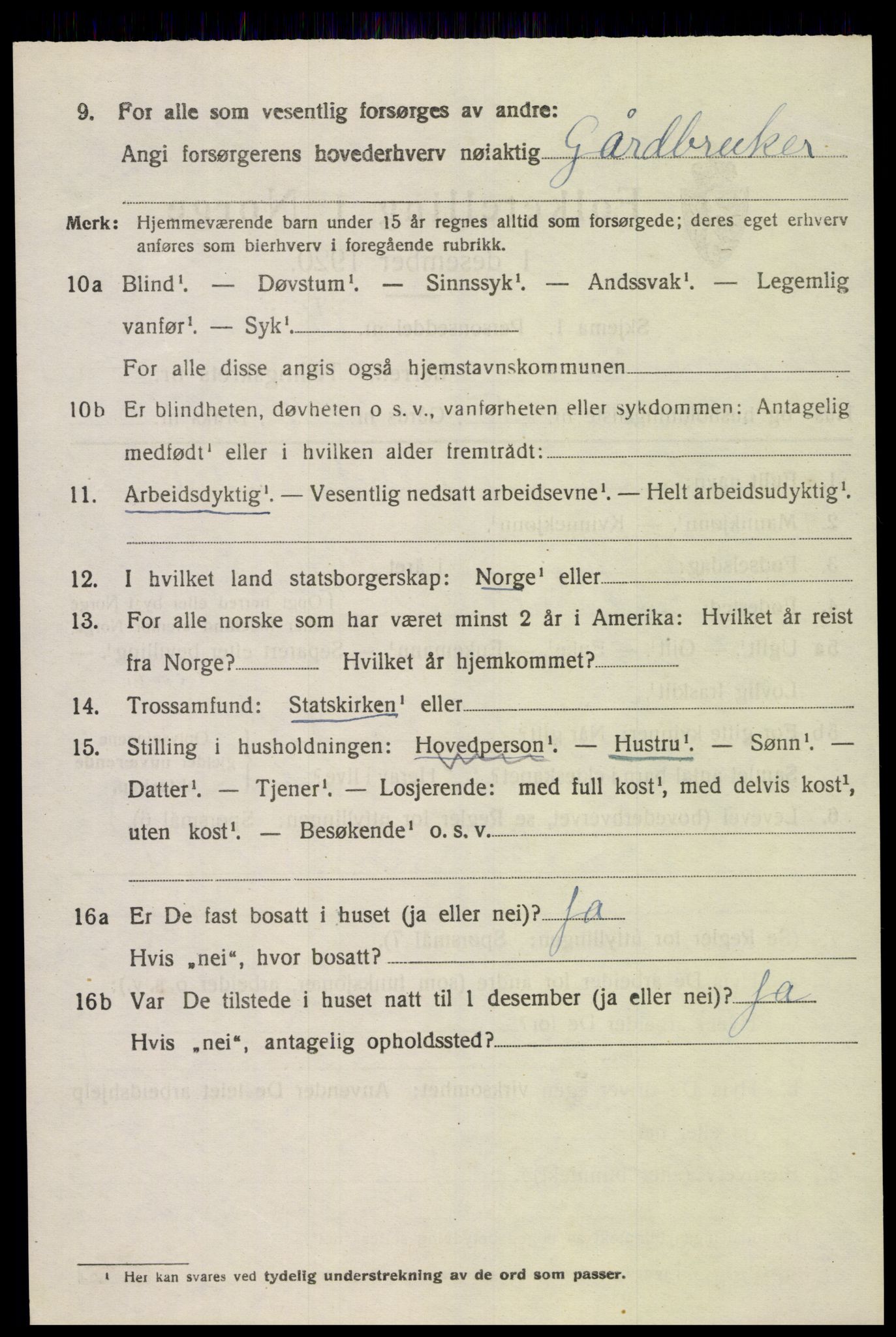 SAK, 1920 census for Spangereid, 1920, p. 1706