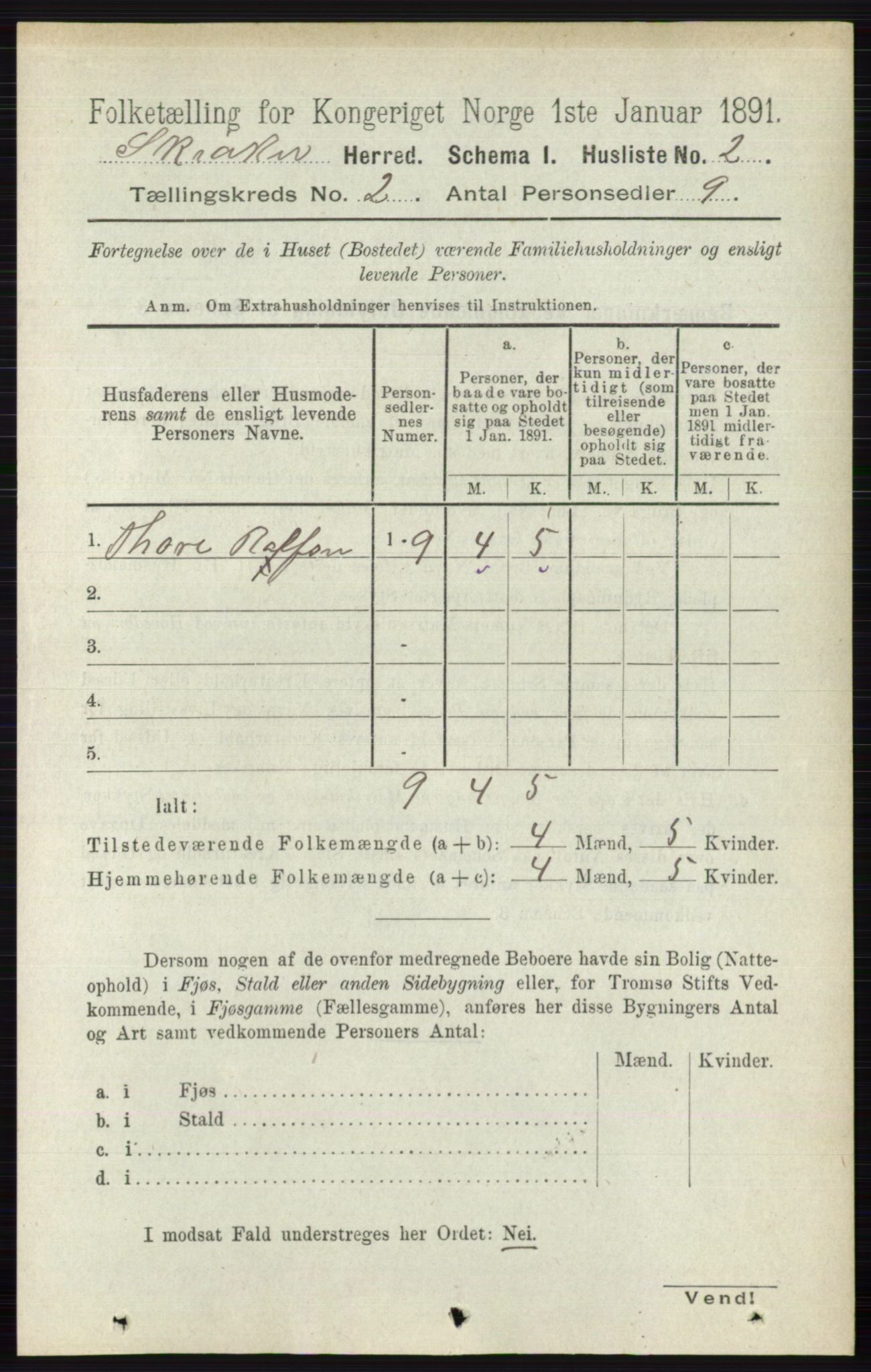 RA, 1891 census for 0513 Skjåk, 1891, p. 475