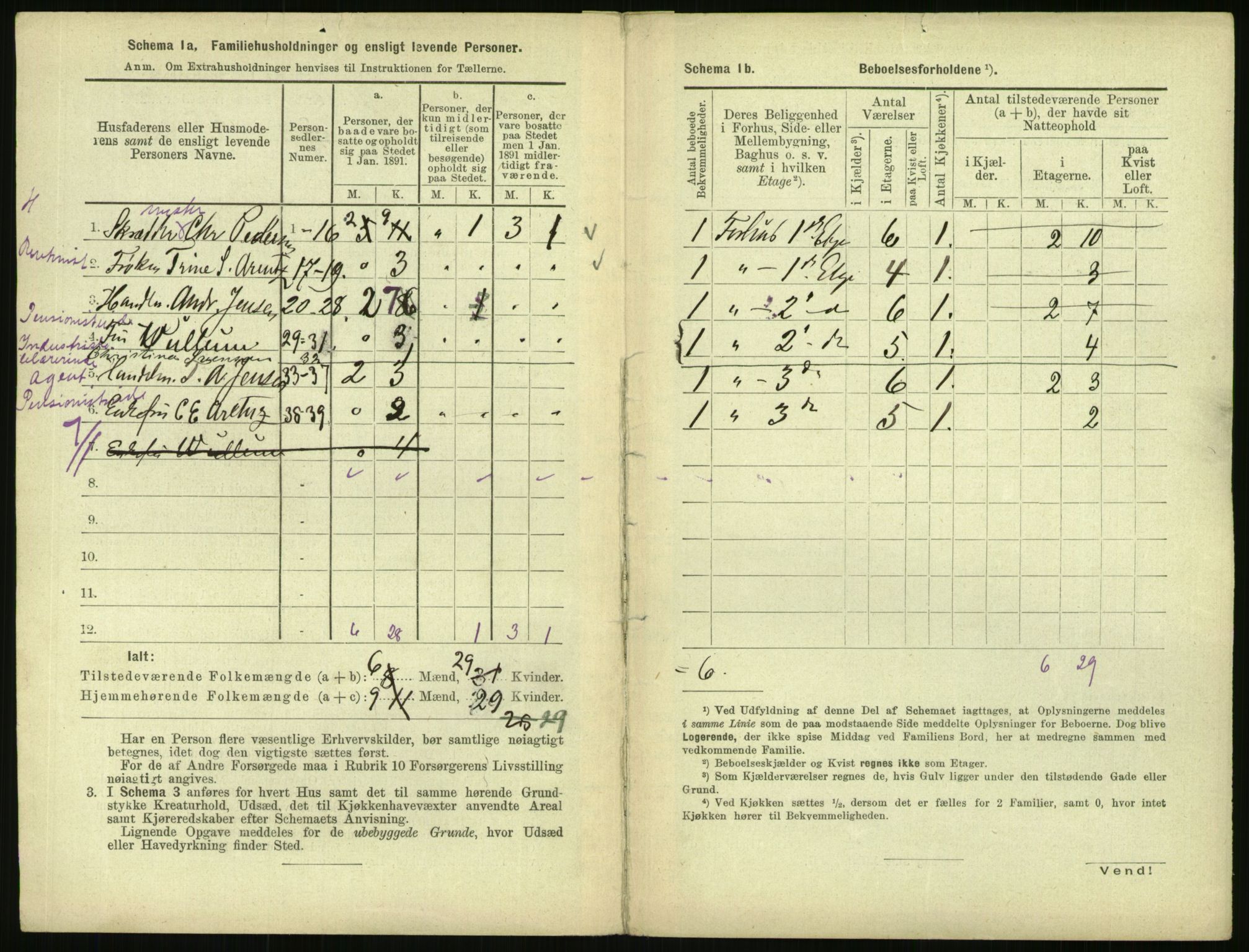 RA, 1891 census for 0301 Kristiania, 1891, p. 46524