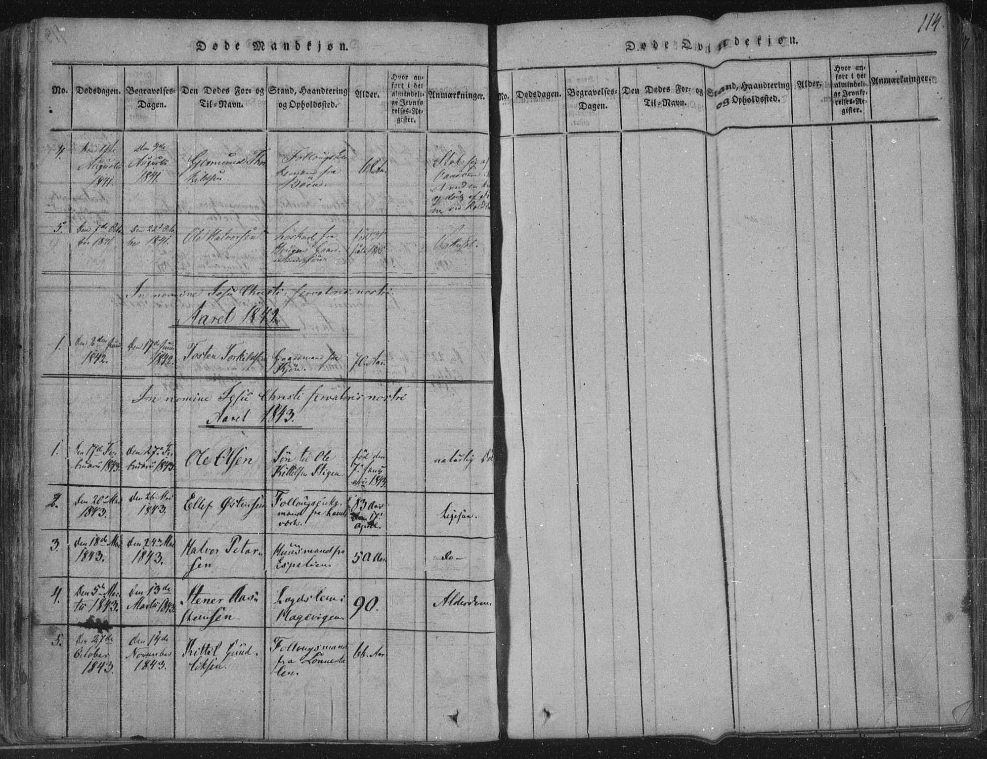 Hjartdal kirkebøker, SAKO/A-270/F/Fc/L0001: Parish register (official) no. III 1, 1815-1843, p. 114