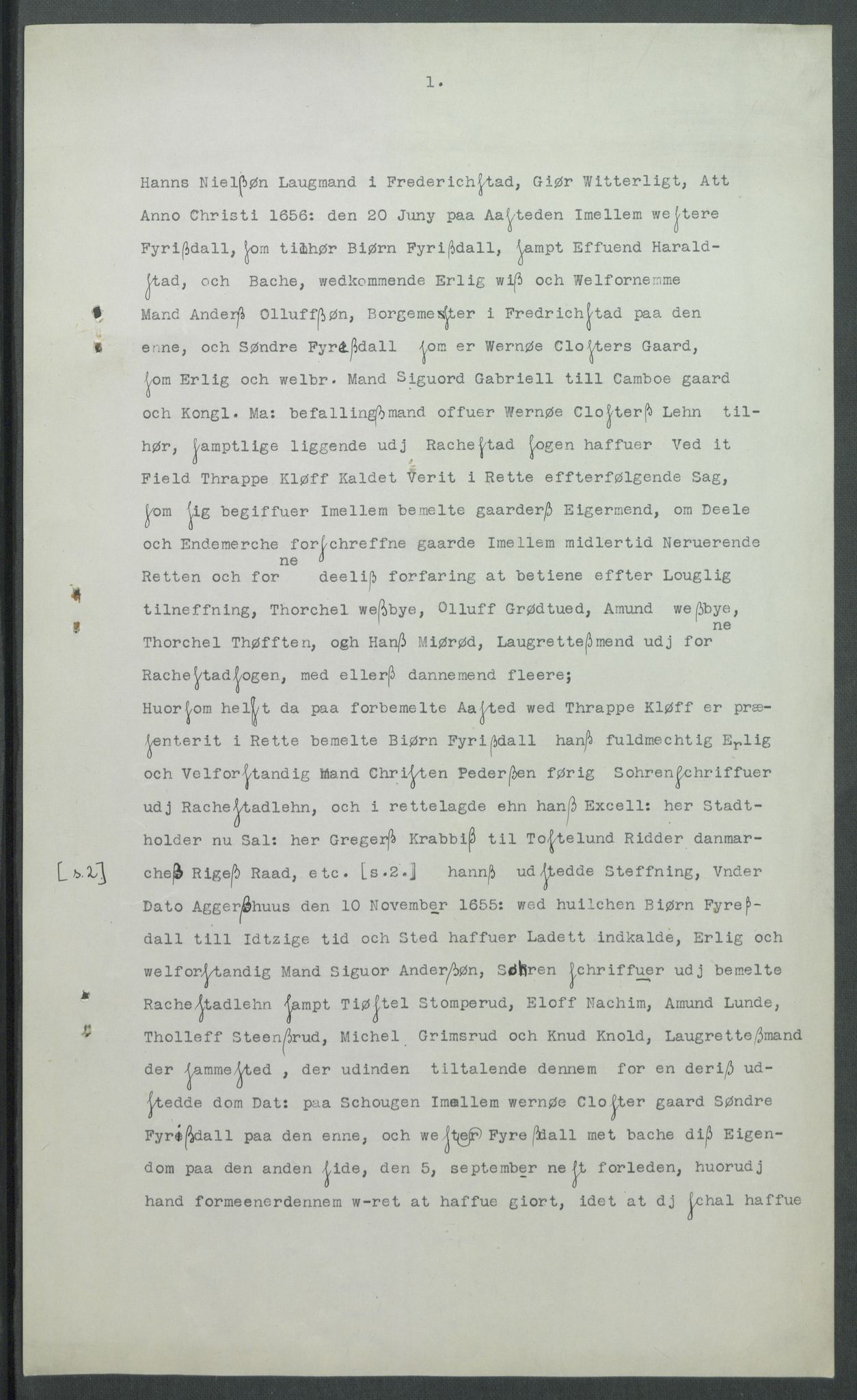 Riksarkivets diplomsamling, AV/RA-EA-5965/F02/L0166: Dokumenter, 1654-1656, p. 221