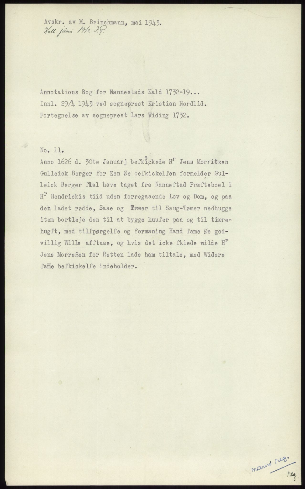 Samlinger til kildeutgivelse, Diplomavskriftsamlingen, AV/RA-EA-4053/H/Ha, p. 1124
