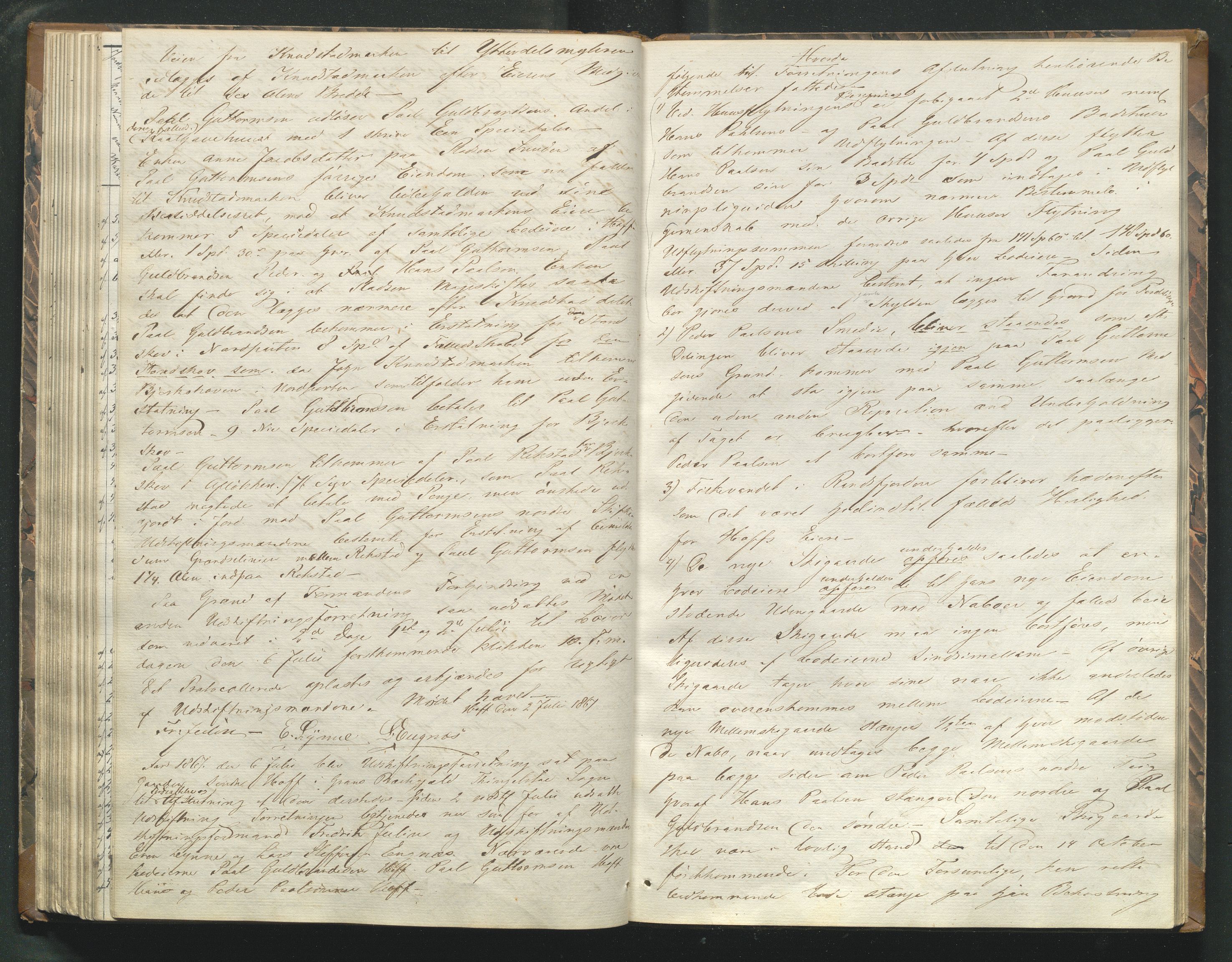Utskiftningsformannen i Oppland fylke, AV/SAH-JORDSKIFTEO-001/H/Hh/Hhg/L0001: Forhandlingsprotokoll - Hadeland og Gudbrandsdalen, 1865-1867