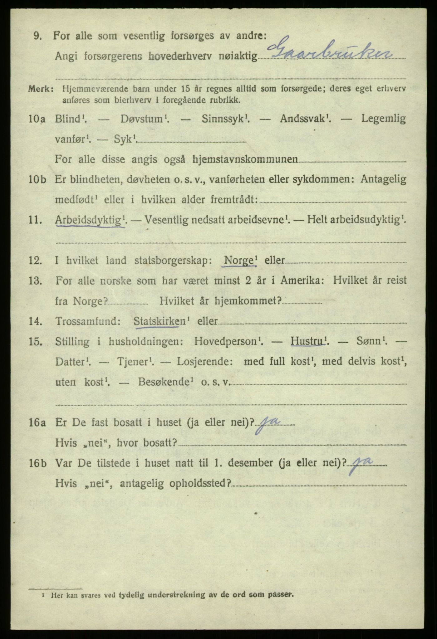 SAB, 1920 census for Haus, 1920, p. 12251