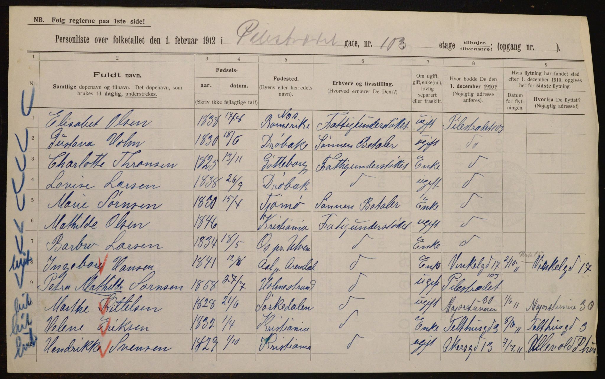OBA, Municipal Census 1912 for Kristiania, 1912, p. 80728
