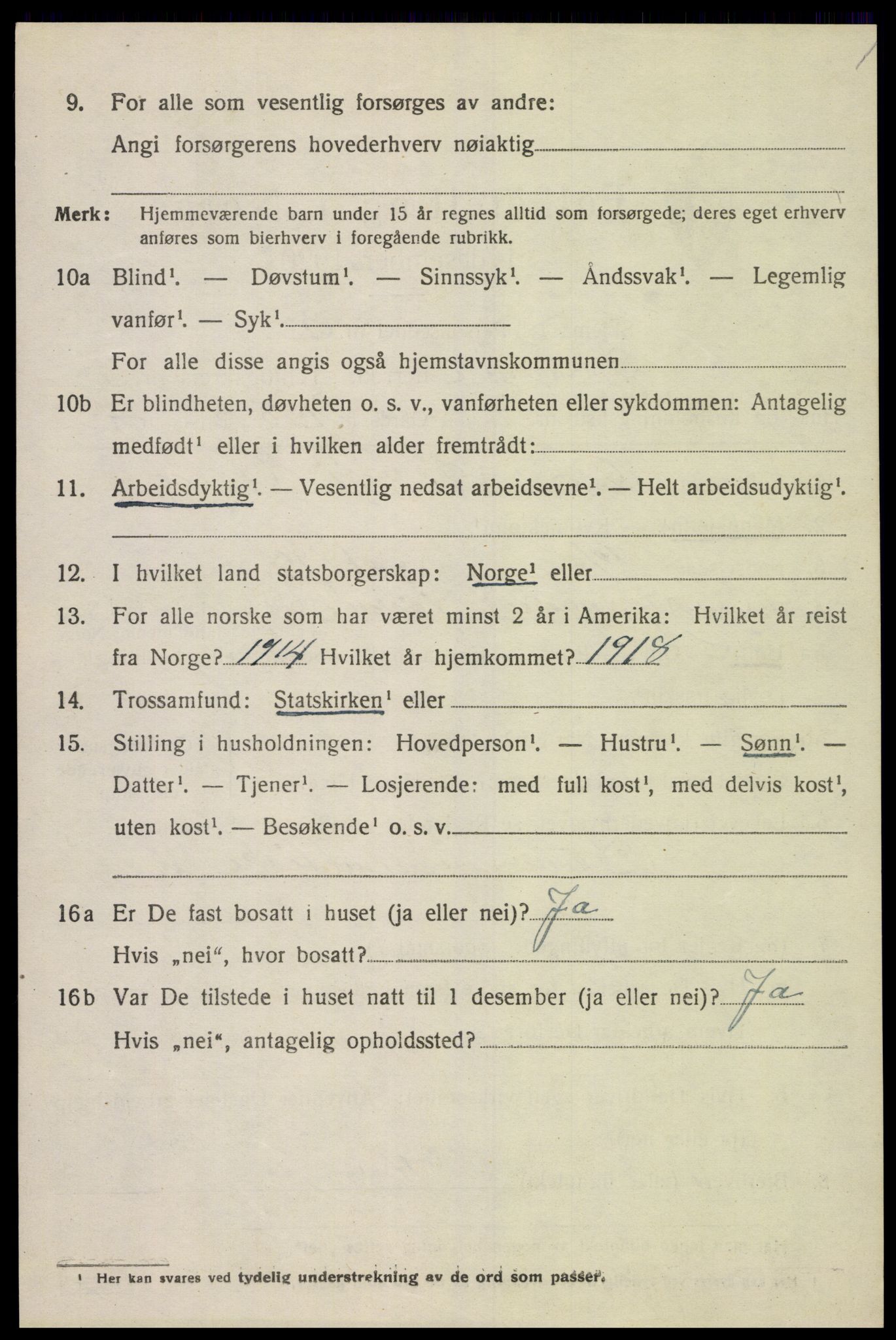 SAK, 1920 census for Spangereid, 1920, p. 1510