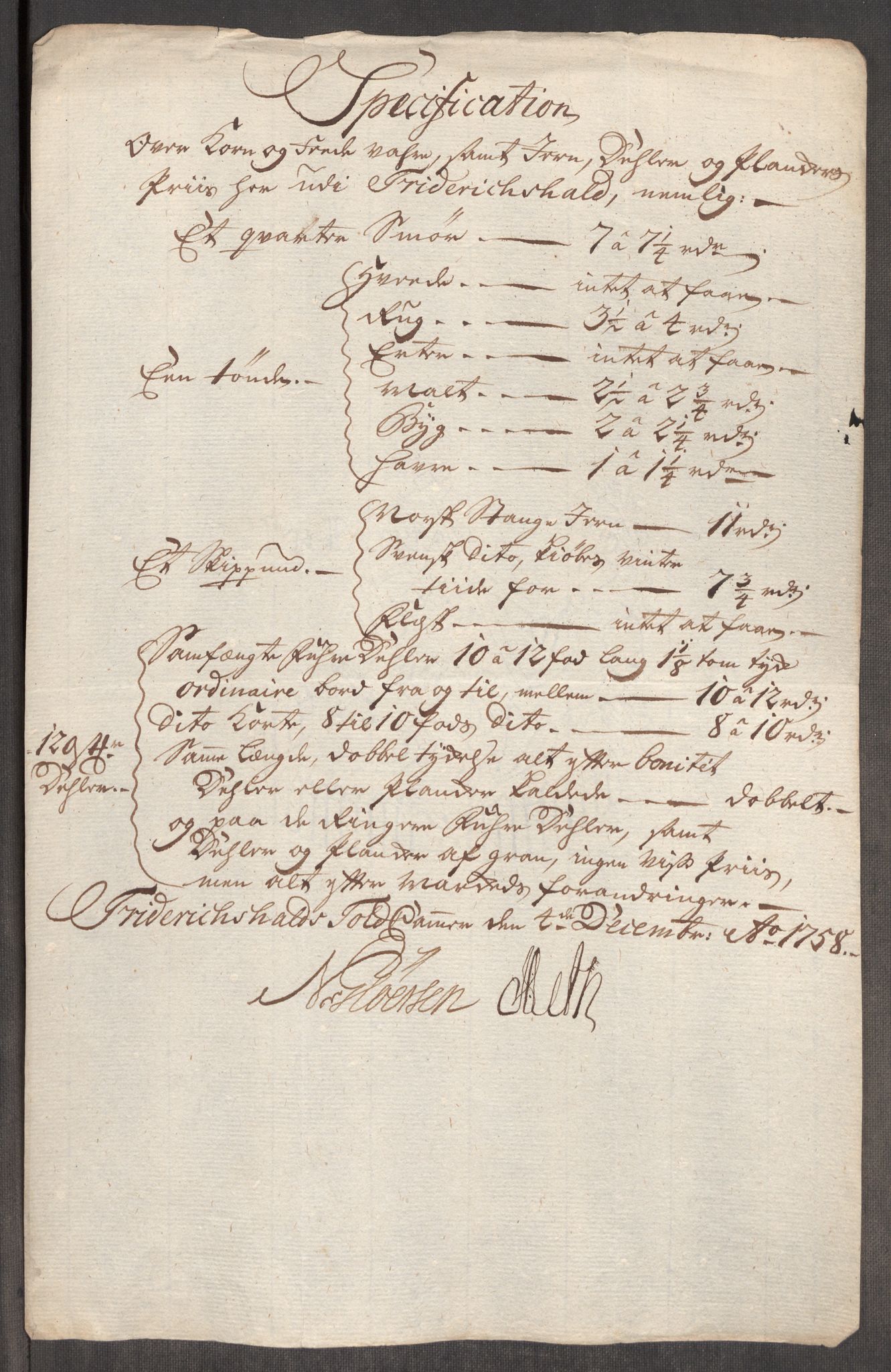 Rentekammeret inntil 1814, Realistisk ordnet avdeling, AV/RA-EA-4070/Oe/L0006: [Ø1]: Priskuranter, 1758-1760, p. 29