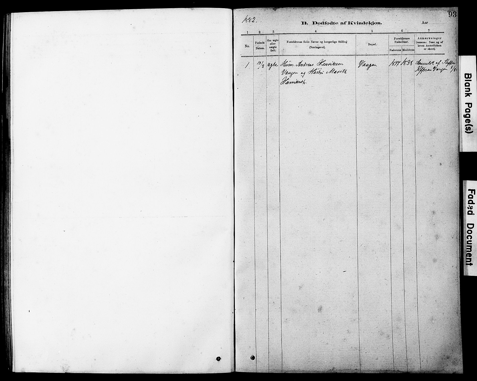 Ministerialprotokoller, klokkerbøker og fødselsregistre - Sør-Trøndelag, SAT/A-1456/647/L0636: Parish register (copy) no. 647C01, 1881-1884, p. 93
