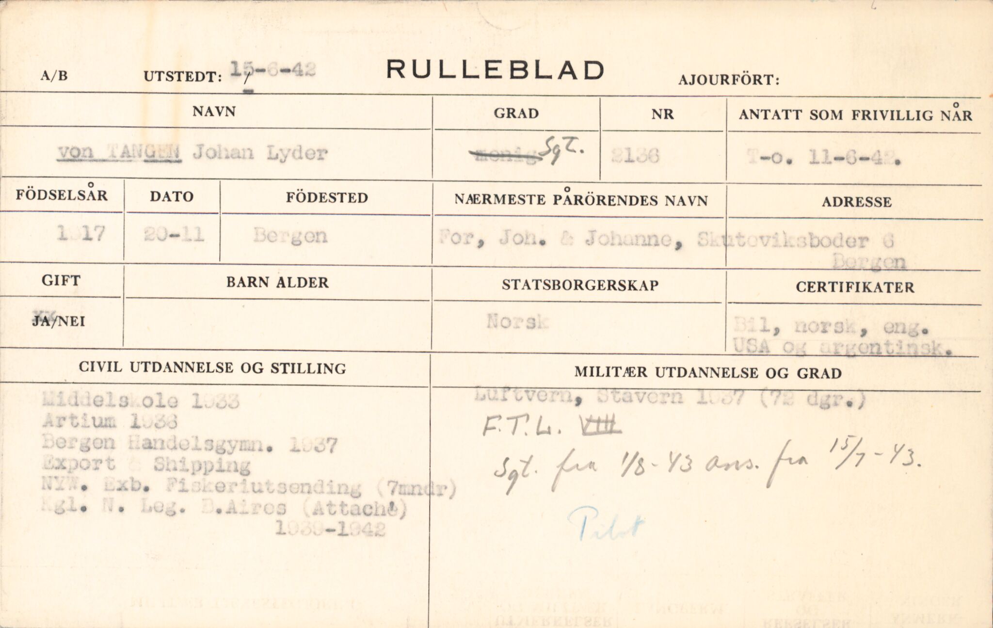 Forsvaret, Forsvarets overkommando/Luftforsvarsstaben, AV/RA-RAFA-4079/P/Pa/L0052: Personellpapirer, 1917, p. 464