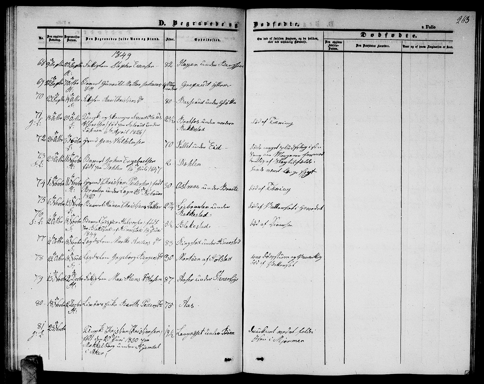 Høland prestekontor Kirkebøker, AV/SAO-A-10346a/G/Ga/L0003: Parish register (copy) no. I 3, 1846-1853, p. 263