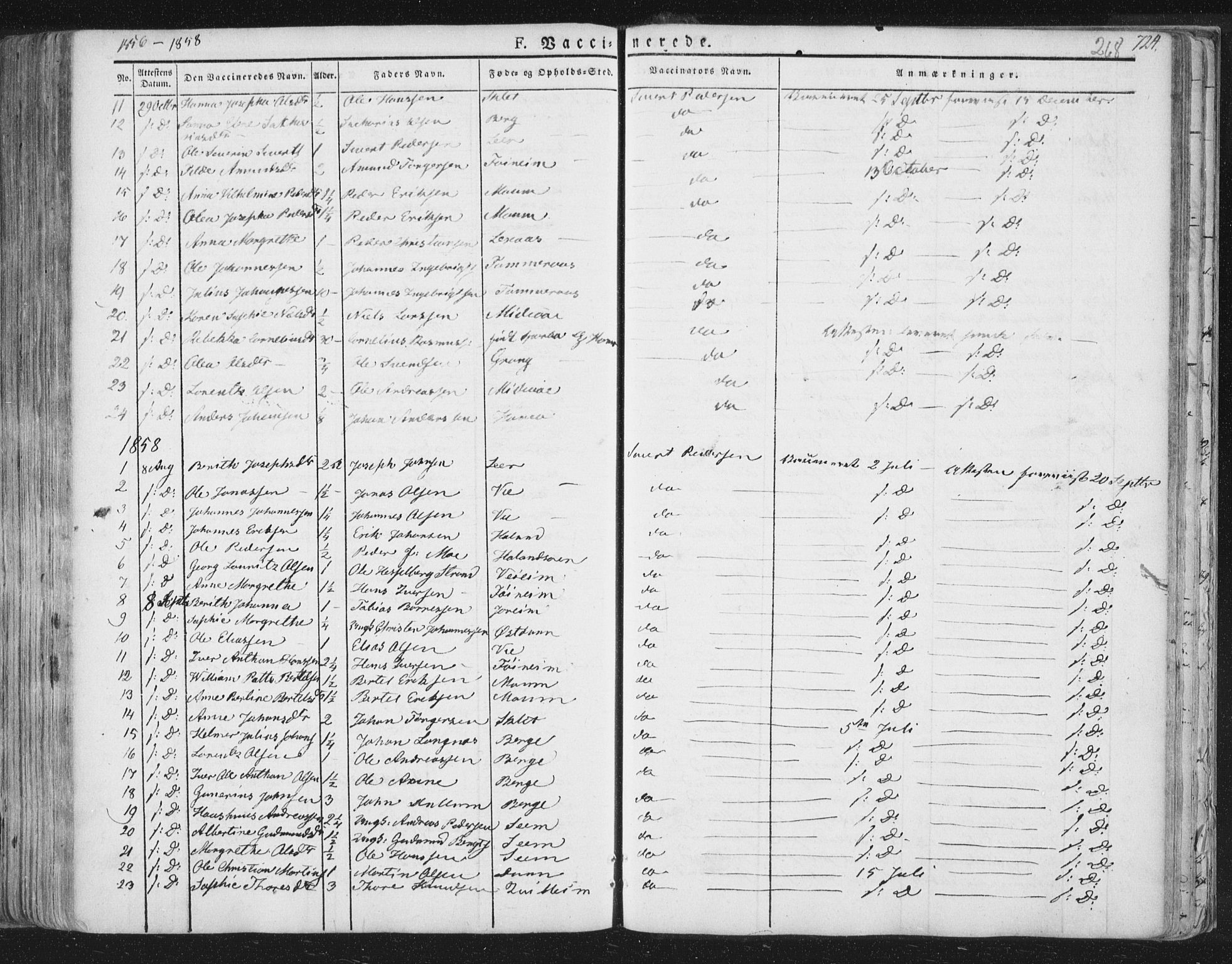 Ministerialprotokoller, klokkerbøker og fødselsregistre - Nord-Trøndelag, SAT/A-1458/758/L0513: Parish register (official) no. 758A02 /1, 1839-1868, p. 268