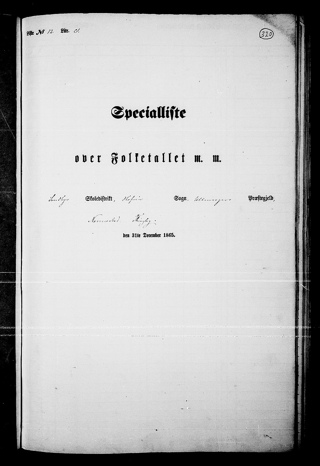 RA, 1865 census for Ullensaker, 1865, p. 276