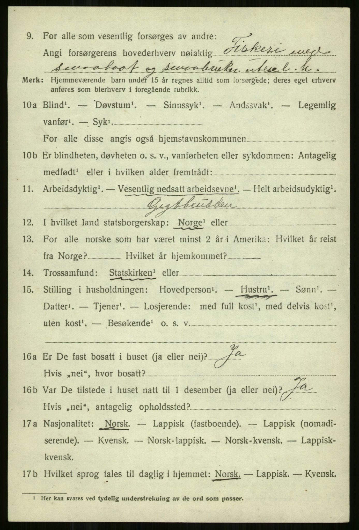 SATØ, 1920 census for Skjervøy, 1920, p. 6630