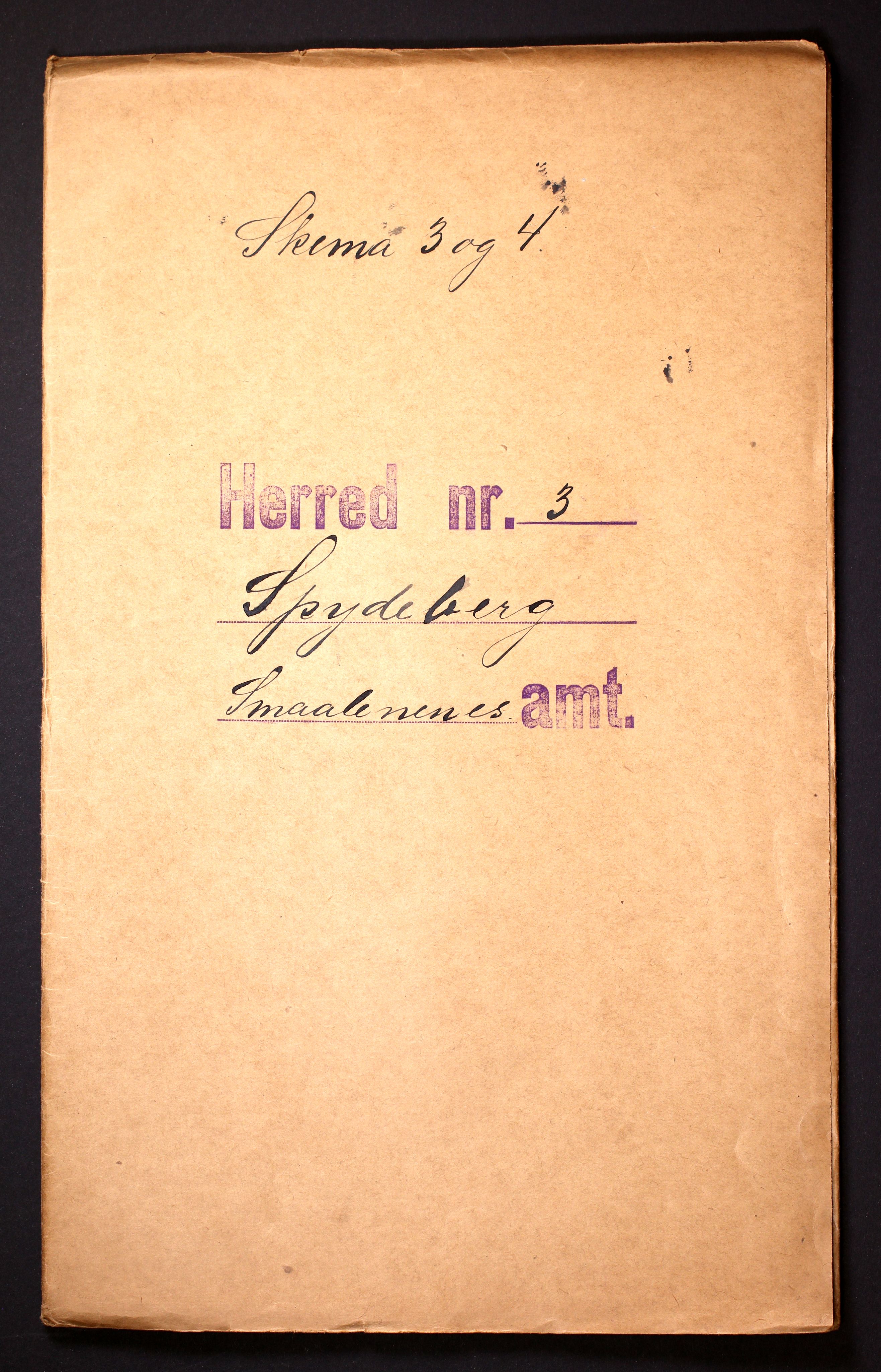 RA, 1910 census for Spydeberg, 1910, p. 1