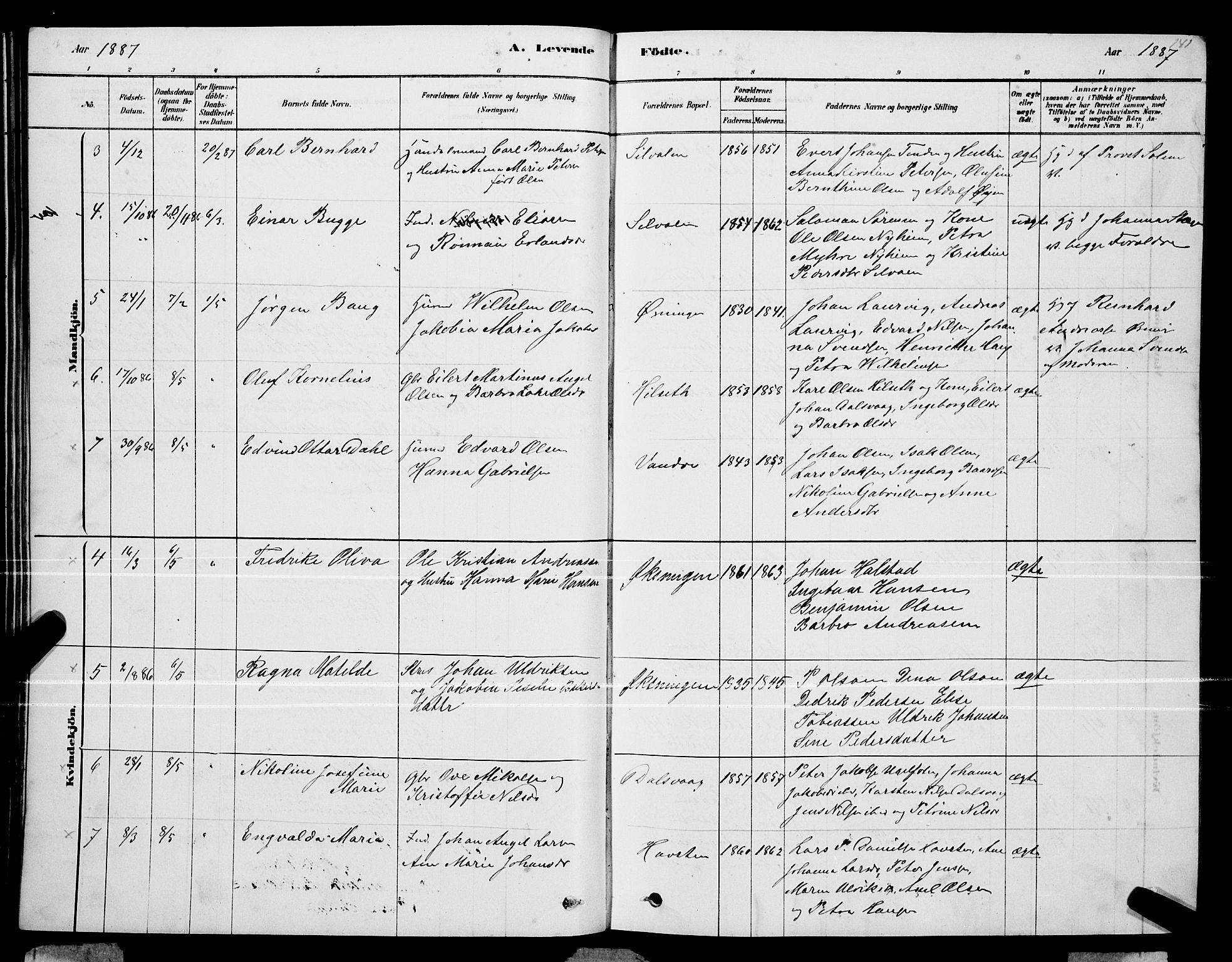 Ministerialprotokoller, klokkerbøker og fødselsregistre - Nordland, AV/SAT-A-1459/834/L0513: Parish register (copy) no. 834C04, 1877-1892, p. 141