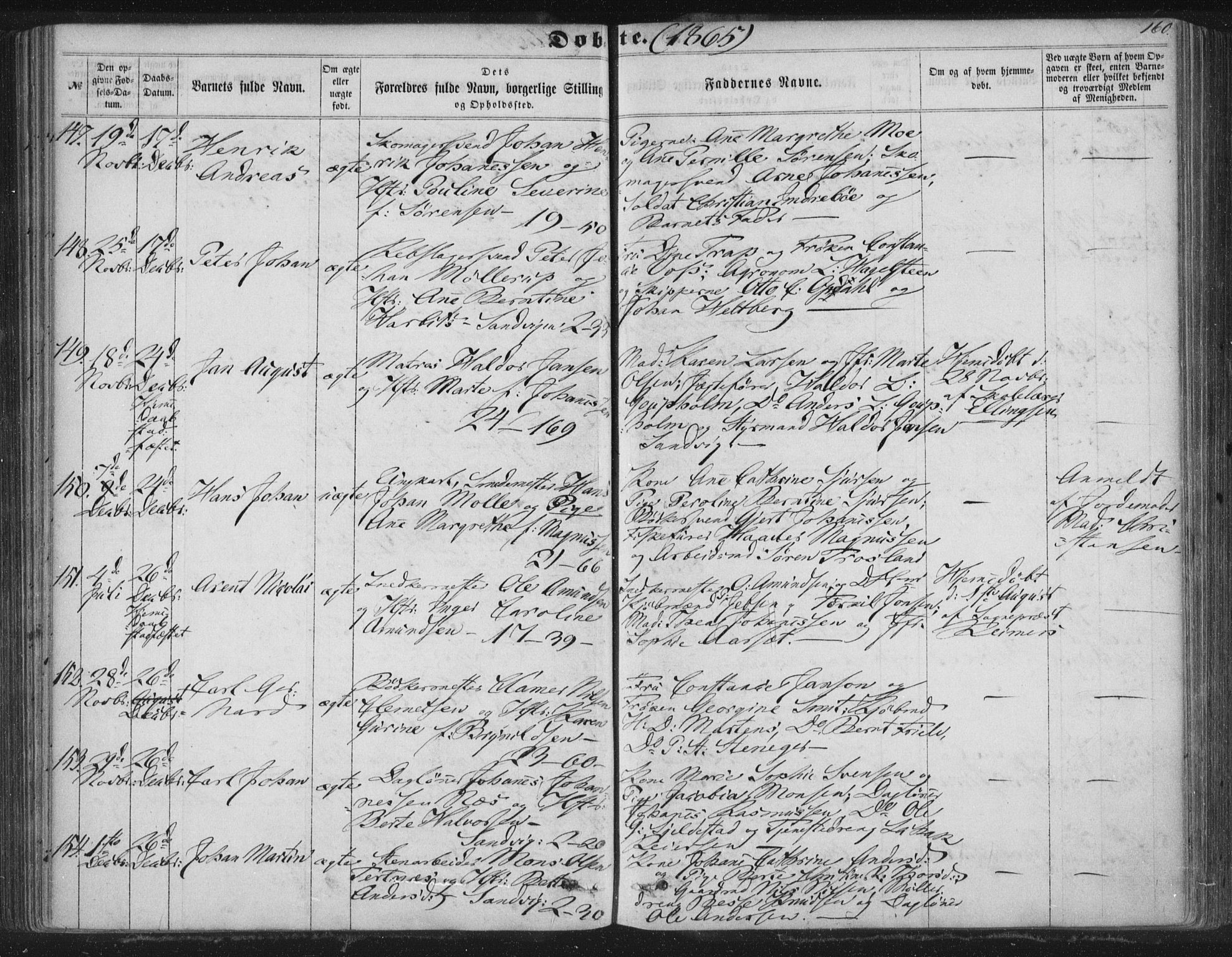 Korskirken sokneprestembete, AV/SAB-A-76101/H/Haa/L0018: Parish register (official) no. B 4, 1857-1866, p. 160