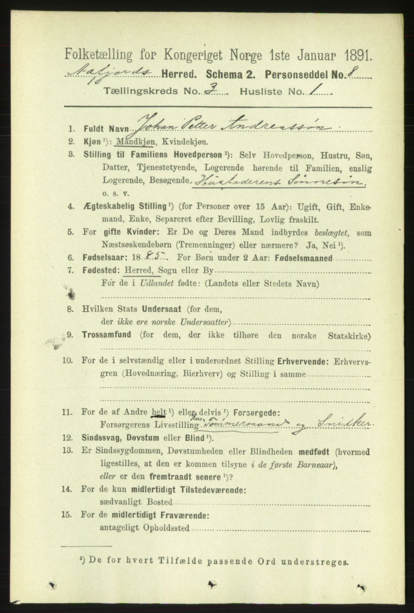 RA, 1891 census for 1630 Åfjord, 1891, p. 579