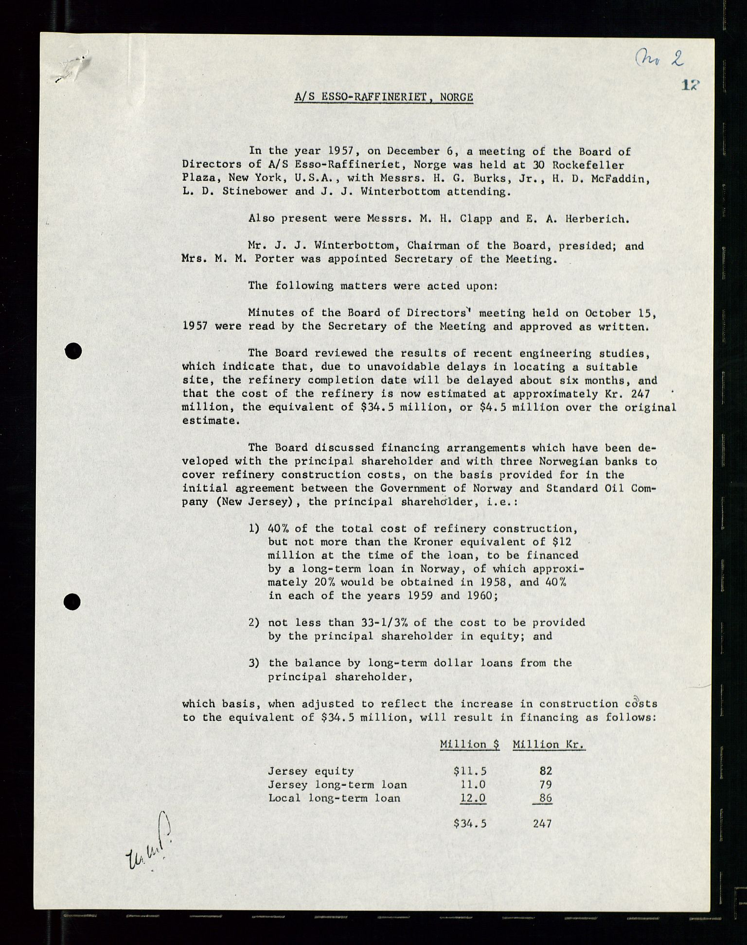 PA 1537 - A/S Essoraffineriet Norge, SAST/A-101957/A/Aa/L0001/0001: Styremøter / Styremøter, board meetings, 1959-1961, p. 311