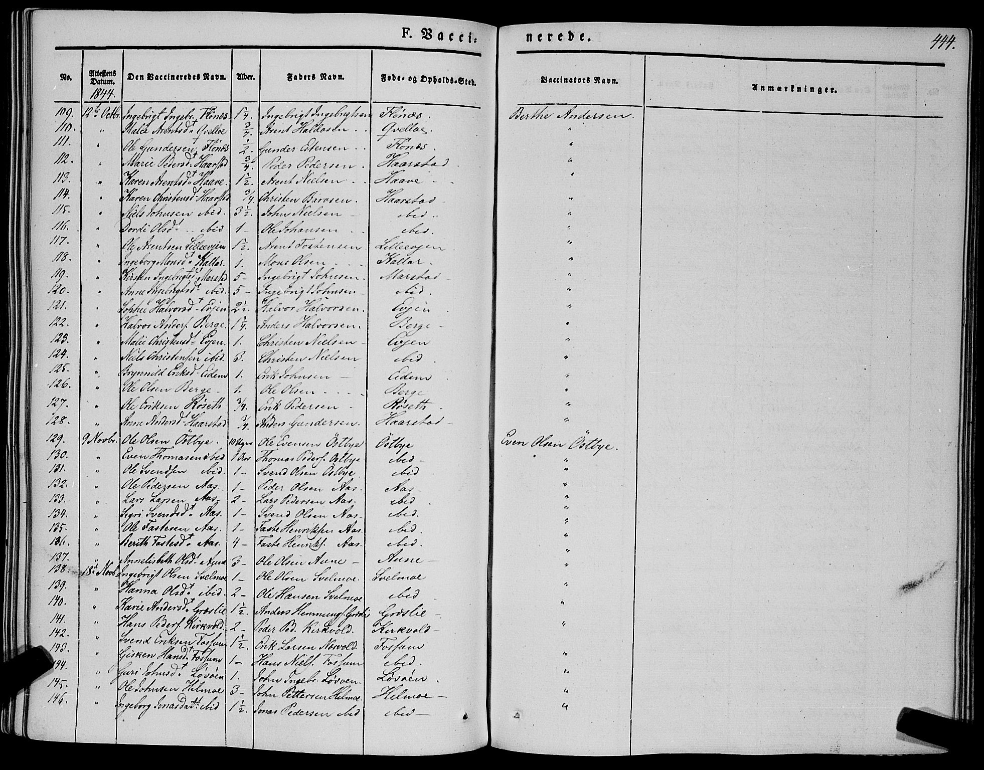Ministerialprotokoller, klokkerbøker og fødselsregistre - Sør-Trøndelag, SAT/A-1456/695/L1145: Parish register (official) no. 695A06 /1, 1843-1859, p. 444