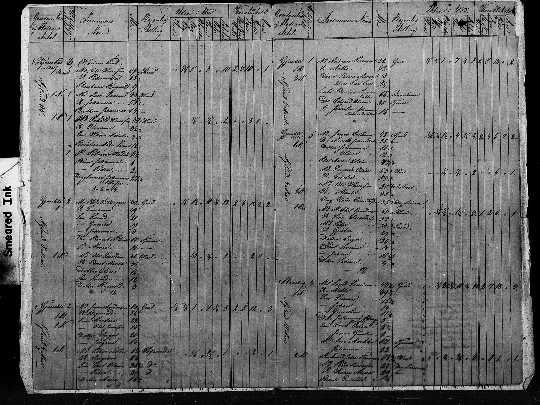 , Census 1855 for Skogn, 1855, p. 3