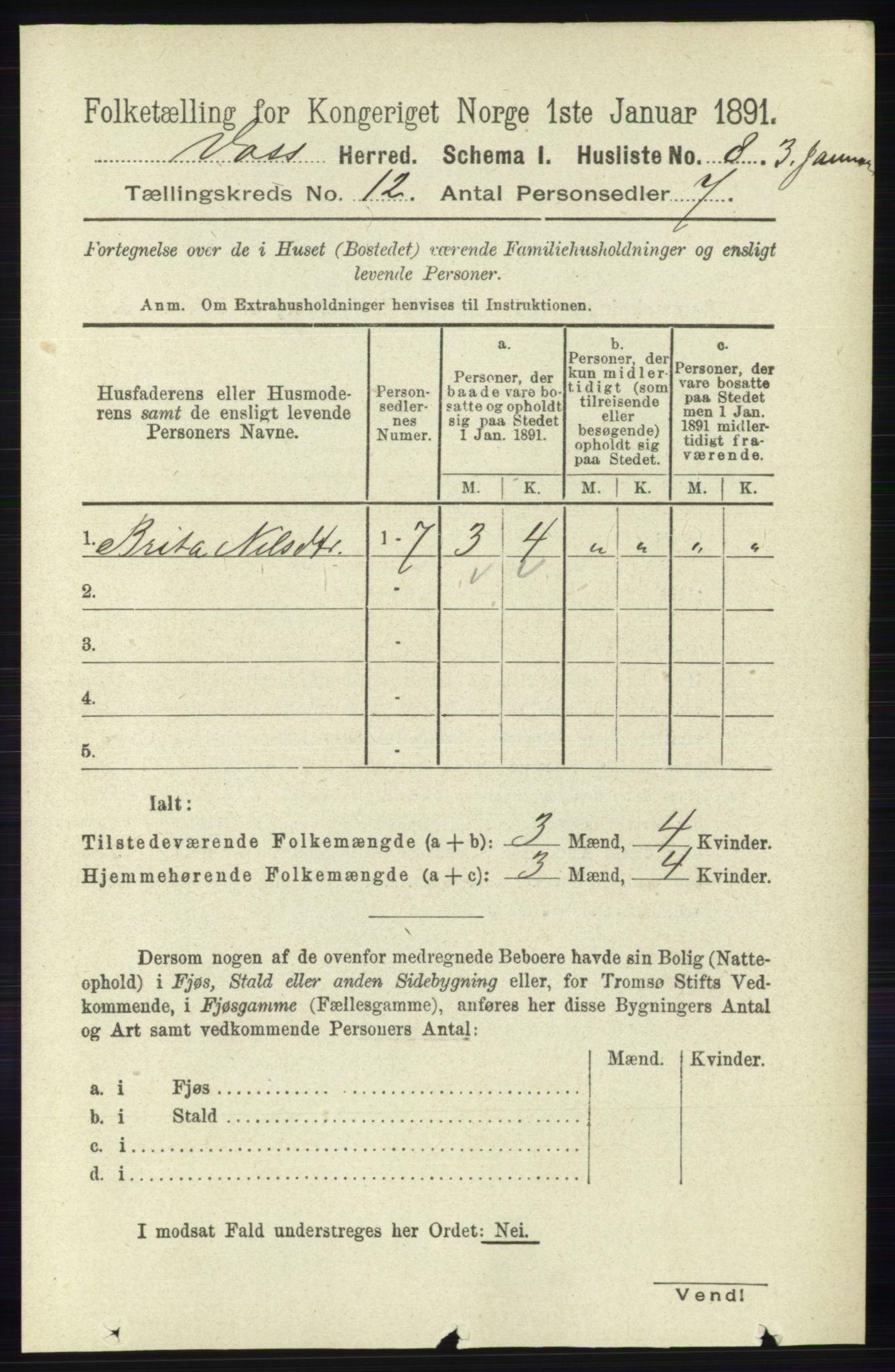 RA, 1891 census for 1235 Voss, 1891, p. 6423