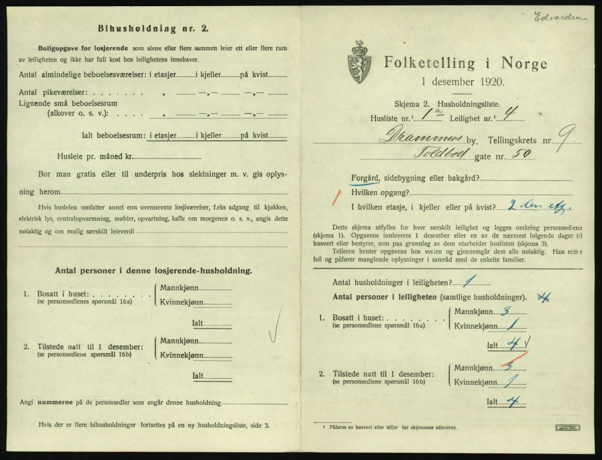 SAKO, 1920 census for Drammen, 1920, p. 15273