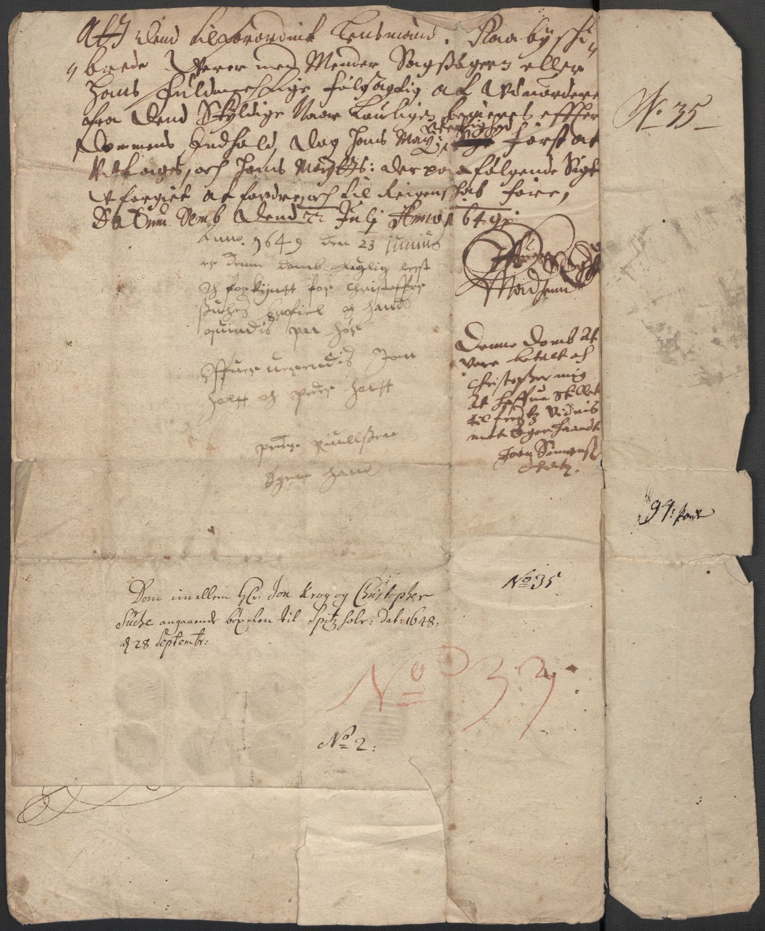 Riksarkivets diplomsamling, AV/RA-EA-5965/F15/L0024: Prestearkiv - Vestfold, 1619-1681, p. 120