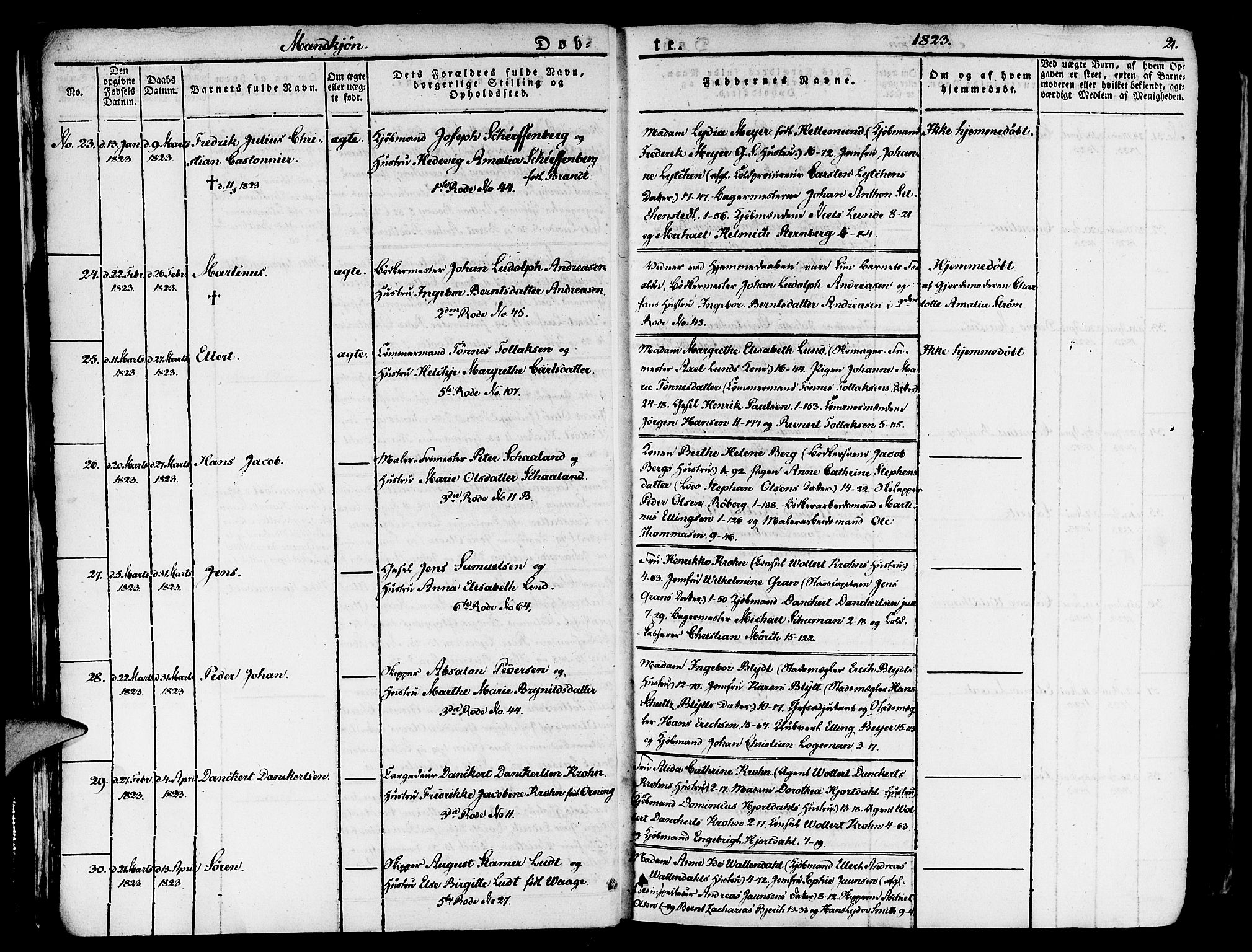 Nykirken Sokneprestembete, AV/SAB-A-77101/H/Haa/L0012: Parish register (official) no. A 12, 1821-1844, p. 21