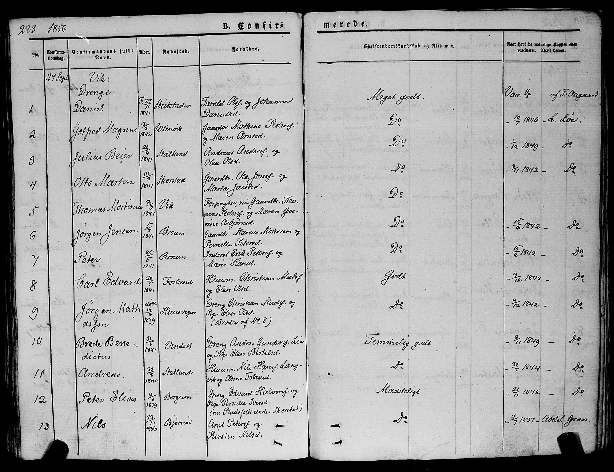 Ministerialprotokoller, klokkerbøker og fødselsregistre - Nord-Trøndelag, AV/SAT-A-1458/773/L0614: Parish register (official) no. 773A05, 1831-1856, p. 283