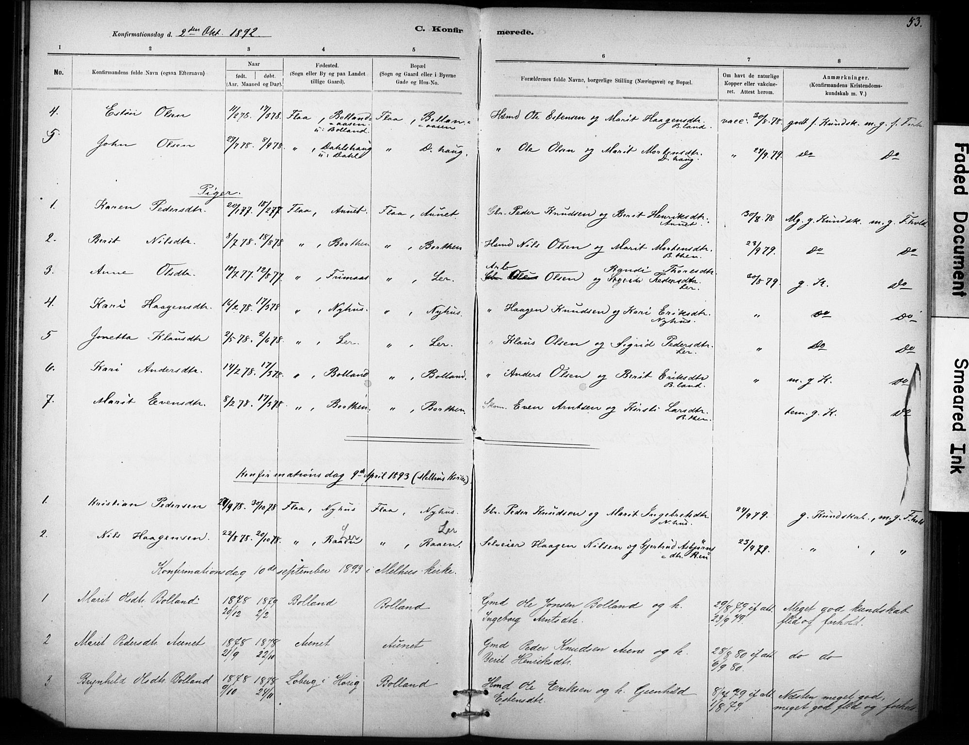 Ministerialprotokoller, klokkerbøker og fødselsregistre - Sør-Trøndelag, AV/SAT-A-1456/693/L1119: Parish register (official) no. 693A01, 1887-1905, p. 53