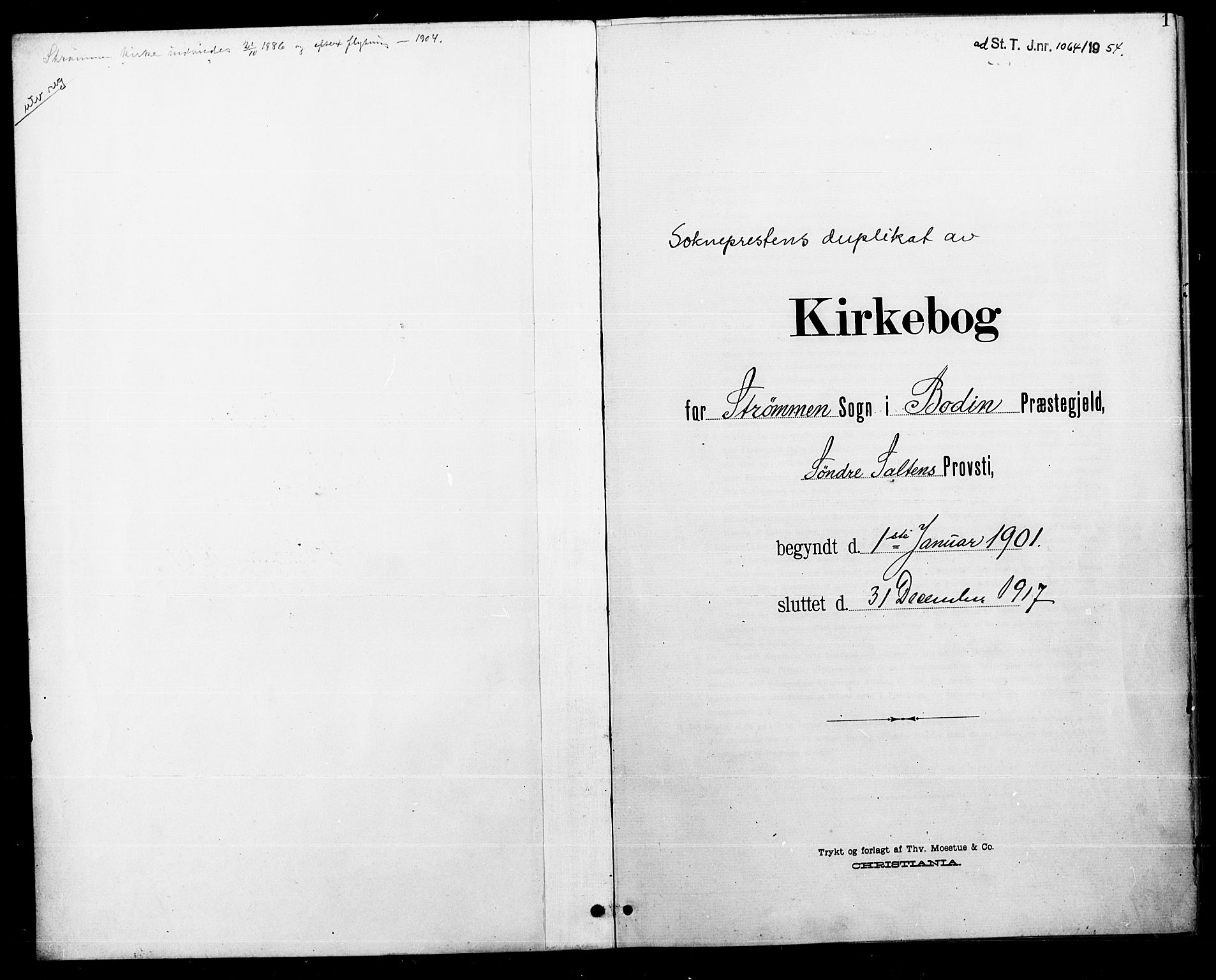 Ministerialprotokoller, klokkerbøker og fødselsregistre - Nordland, SAT/A-1459/804/L0088: Parish register (copy) no. 804C01, 1901-1917, p. 1