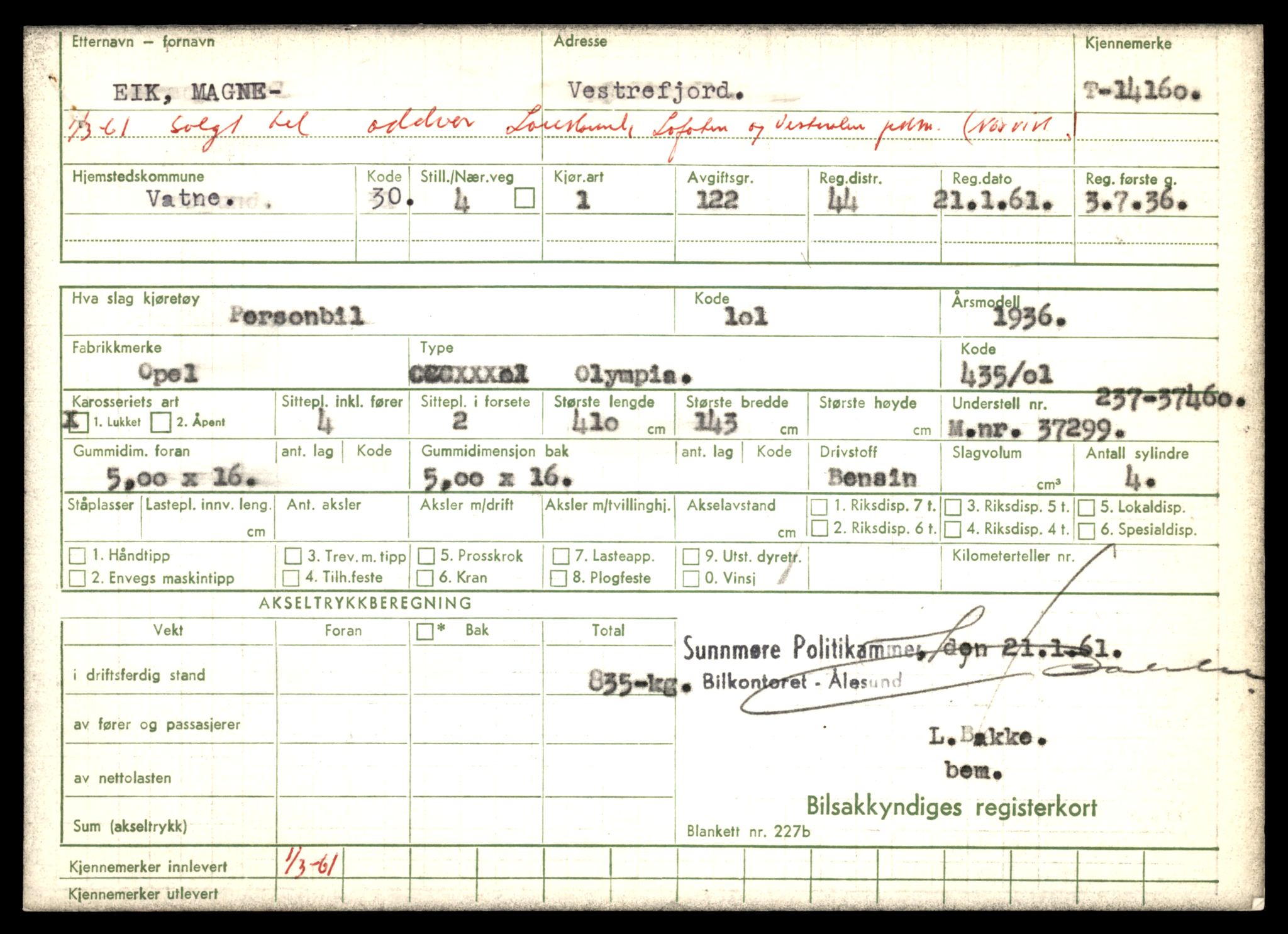 Møre og Romsdal vegkontor - Ålesund trafikkstasjon, AV/SAT-A-4099/F/Fe/L0043: Registreringskort for kjøretøy T 14080 - T 14204, 1927-1998, p. 2139
